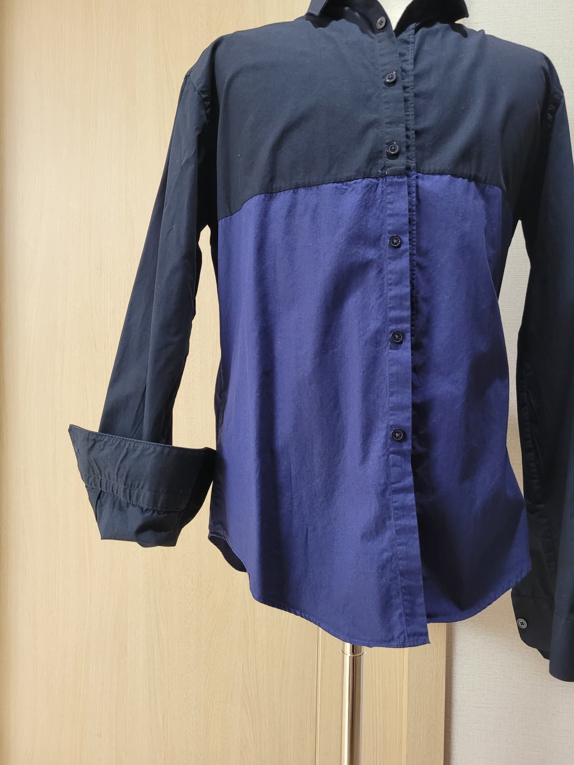 자라맨 ZARAMAN black tag 남자 블럭 셔츠 L 네이비 상품이미지3