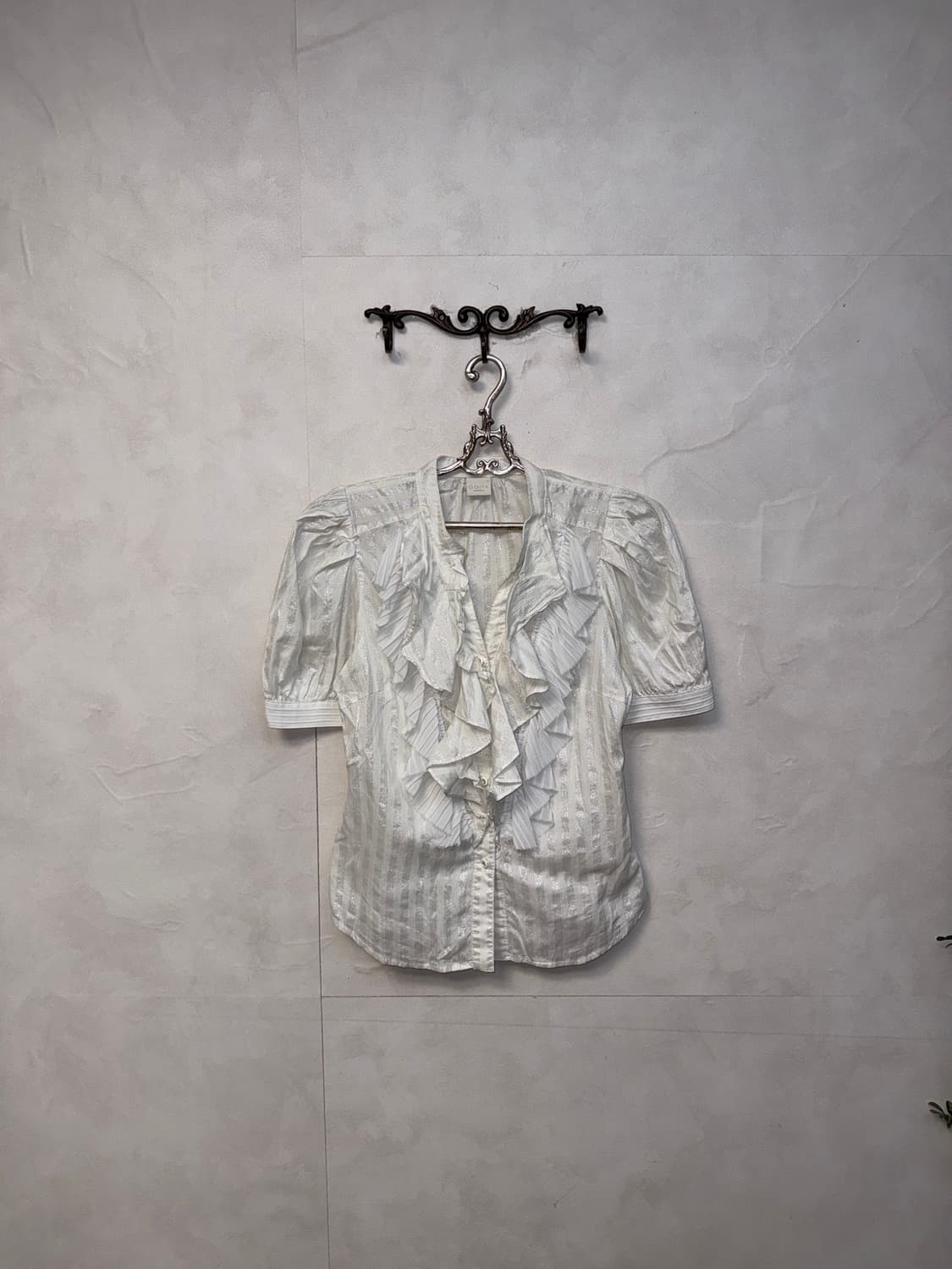 GGPX white glitter stripe frill puff bl 상품이미지1