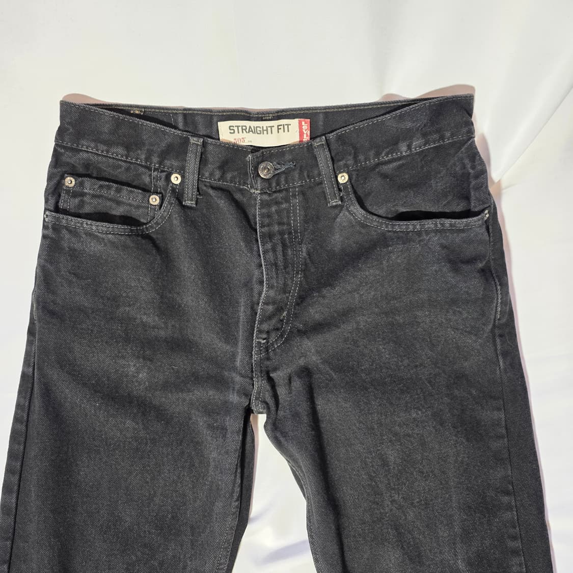 [W31L32]리바이스 505 스트레이트핏 블랙 데님 팬츠 상품이미지2