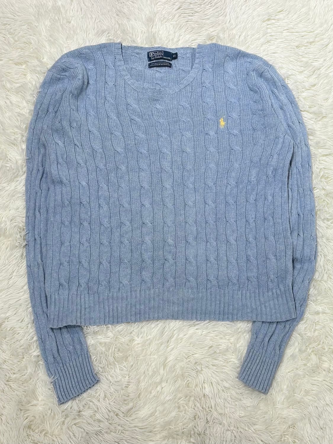폴로랄프로렌 레몬포니 베이비블루 케이블 니트 상품이미지3