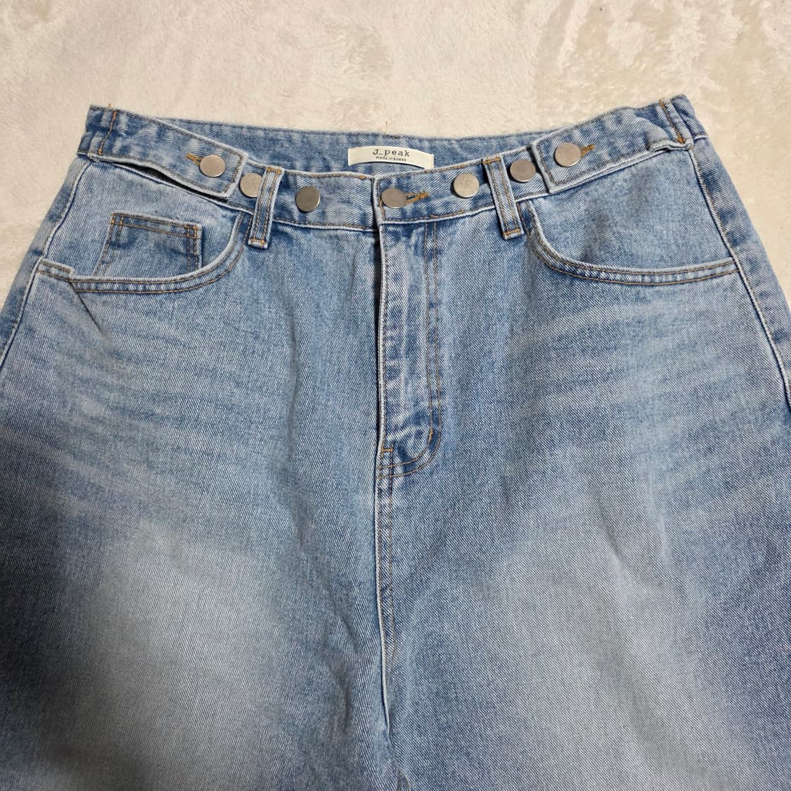 (F)여성 제이피크 와이드 데님 팬츠 연청  상품이미지2