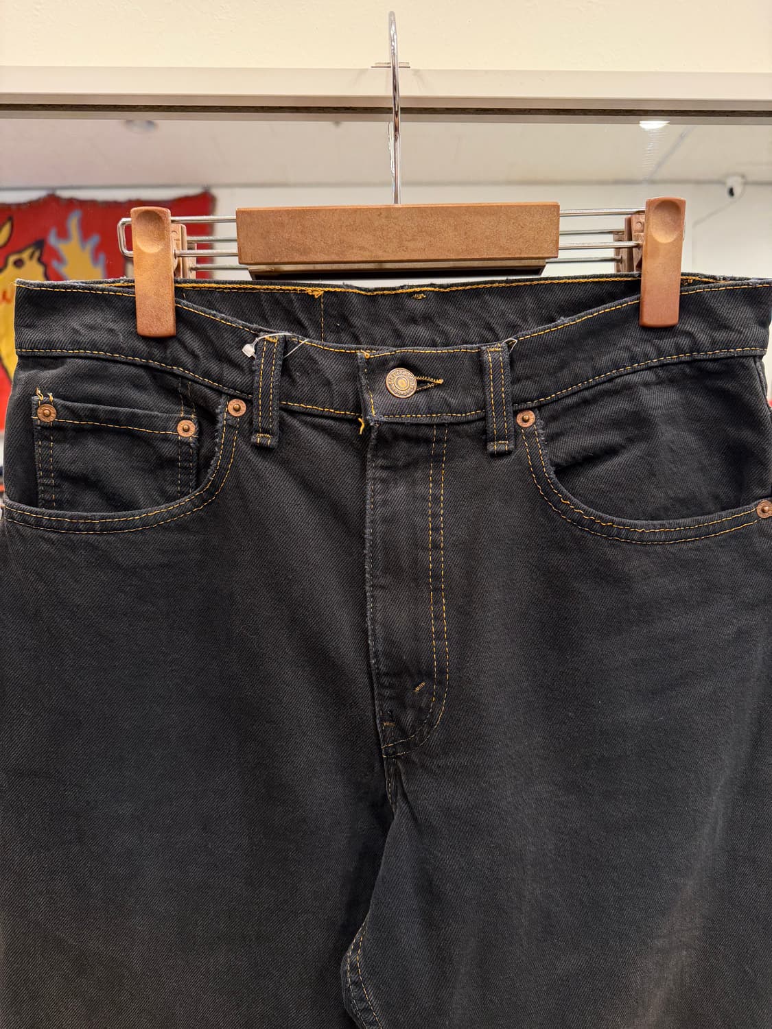 90s Levis 리바이스 550 흑청 데님 팬츠 (31) (USA) 상품이미지2