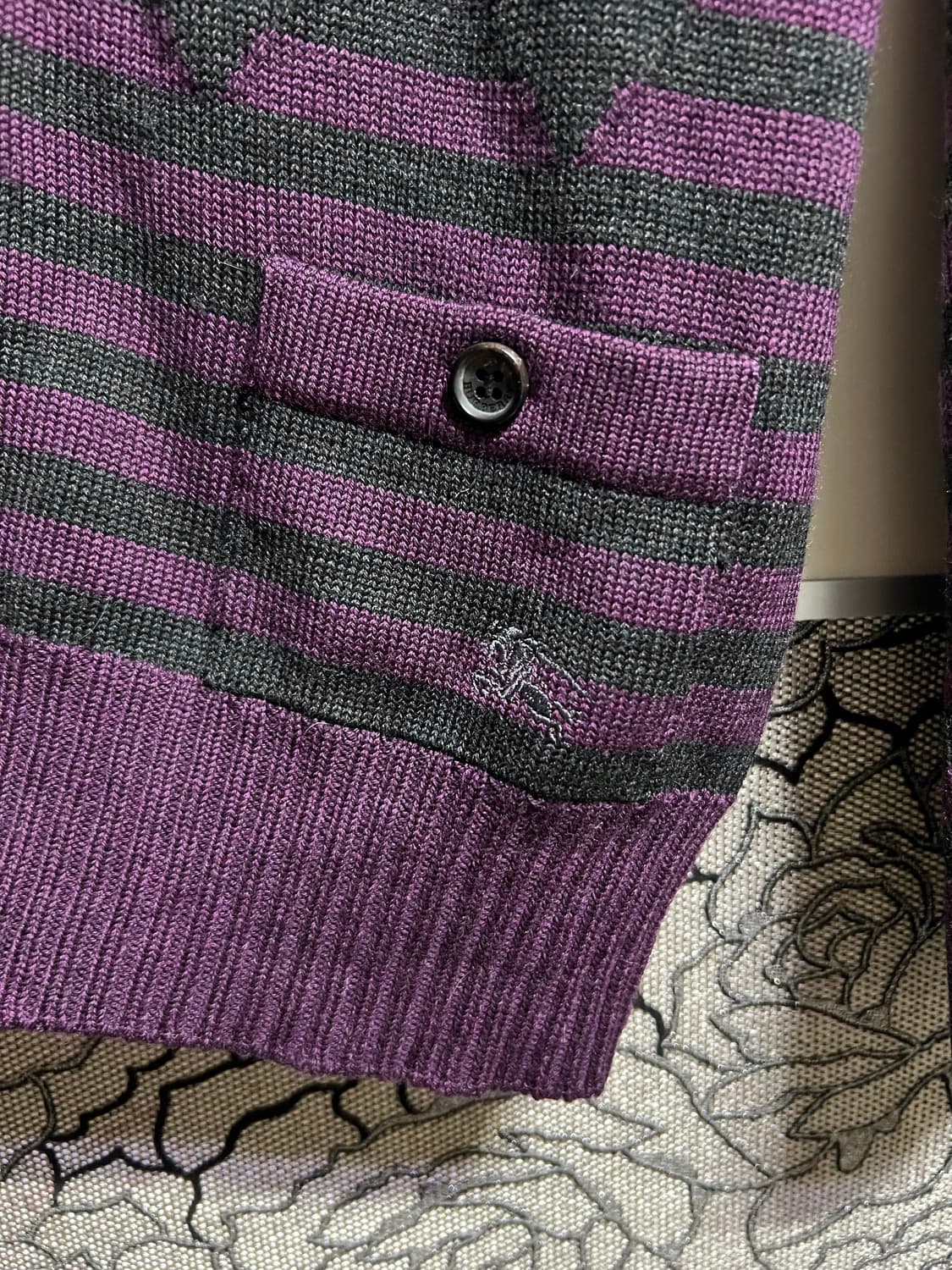 버버리 런던 스트라이프 가디건 퍼플 상품이미지4