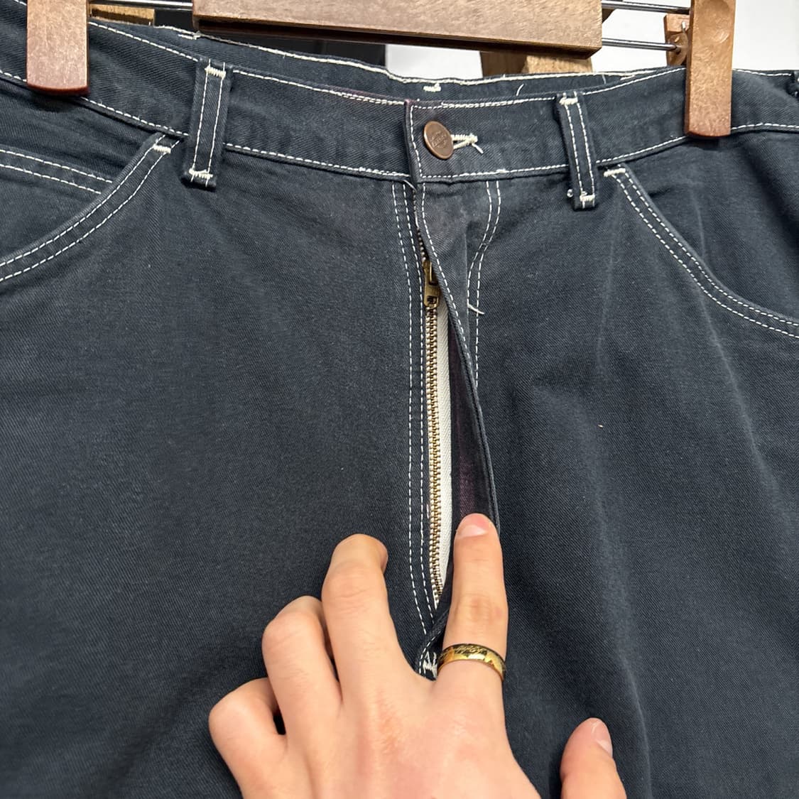 올드 디키즈 화이트 스티치 카펜터 코튼 워크팬츠 블랙 N1042   상품이미지5