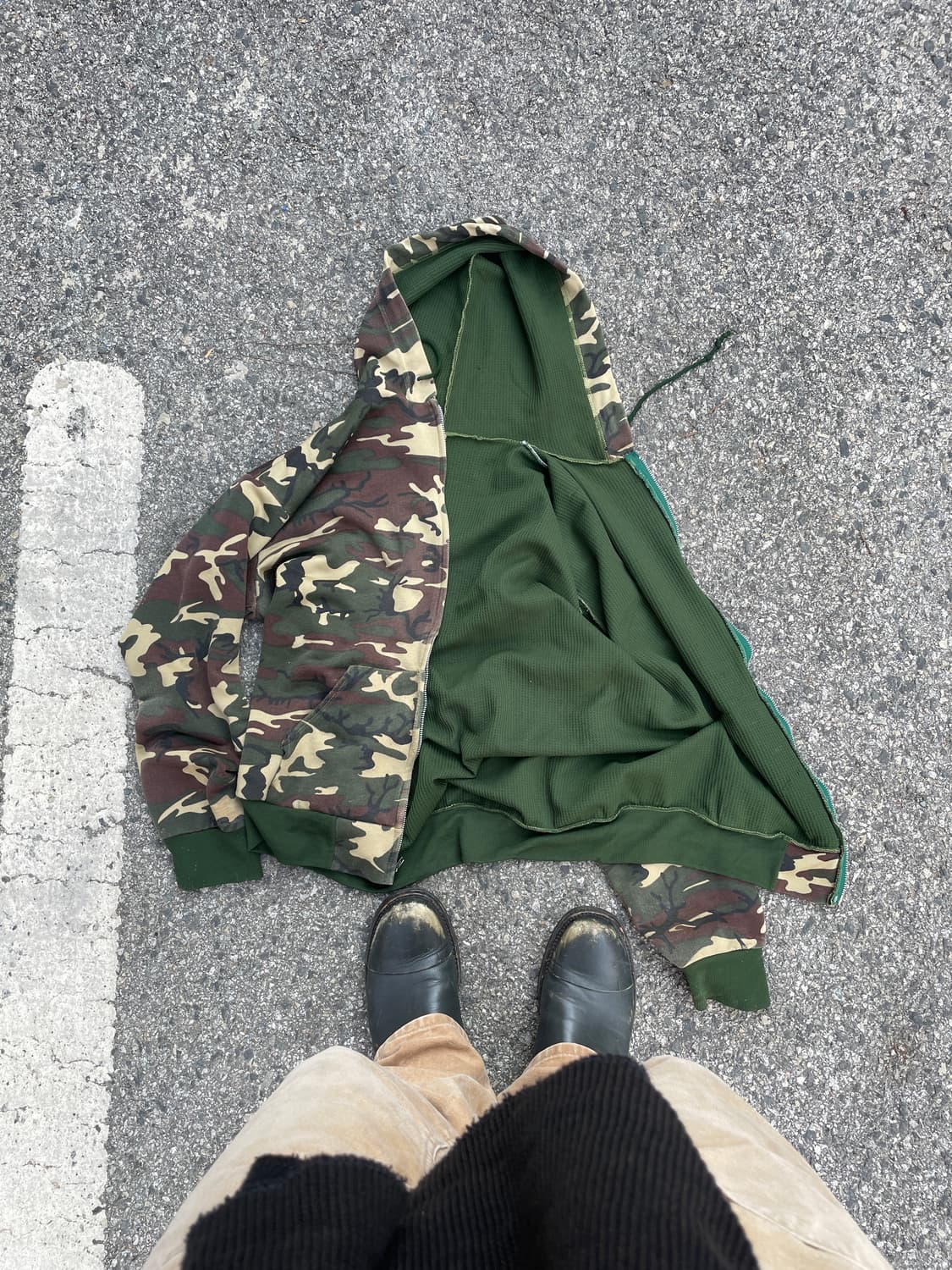 80-90s Camo thermal hood zip(USA Made) 상품이미지1