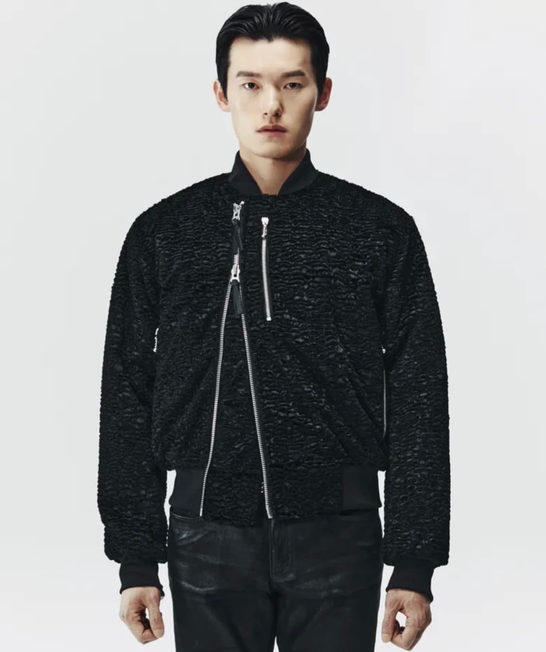 KYHO 기호 2WAY 벨벳 쇼트 봄버 블루종 자켓 블랙(클리닝O) 상품이미지2