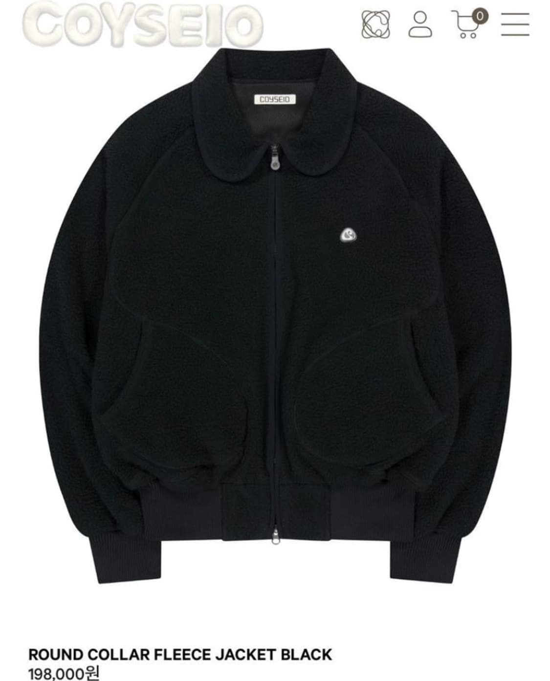 코이세이오 라운드 플리스 자켓 블랙 상품이미지1