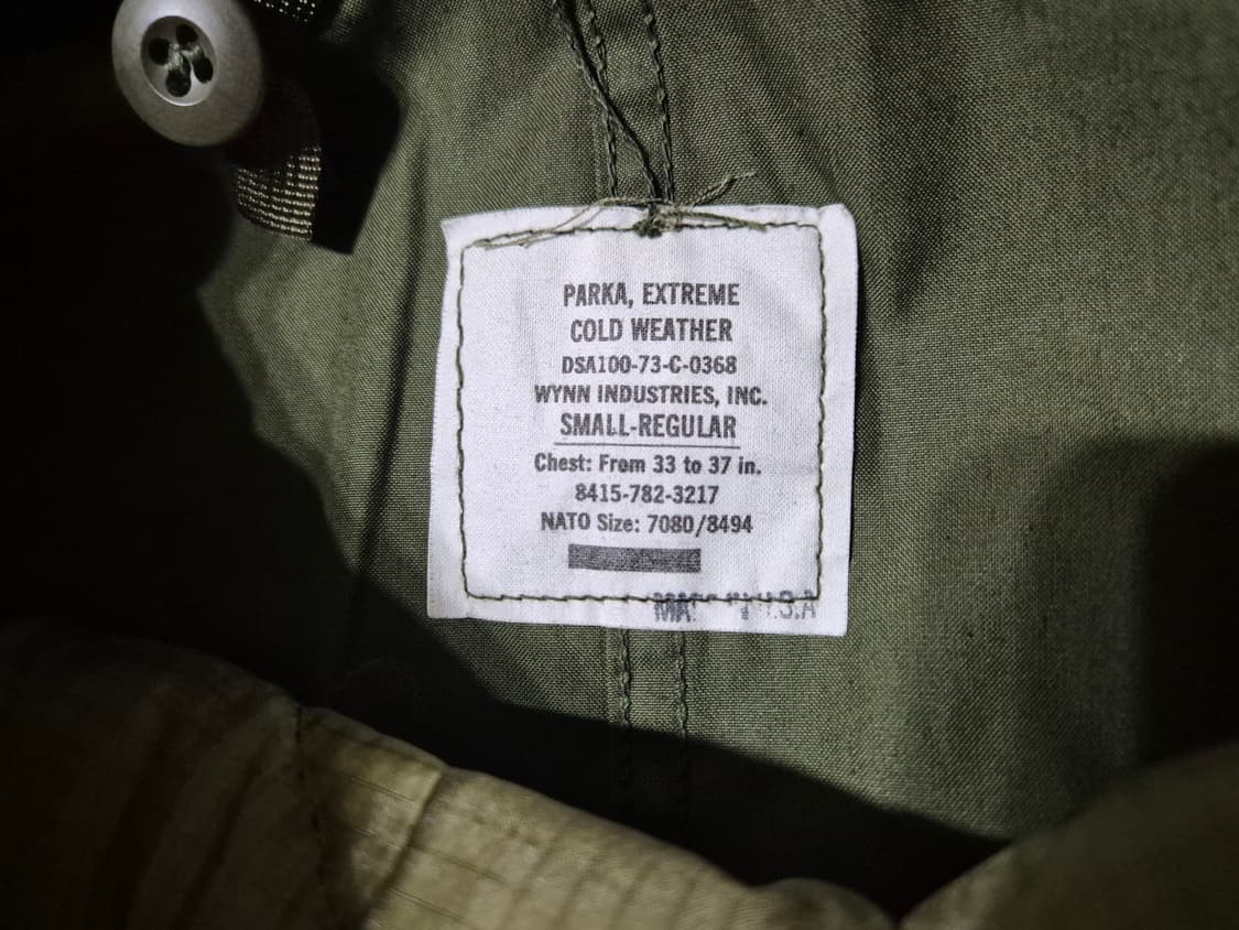 미군 M65 피쉬테일 파카 스몰 레귤러 상품이미지6
