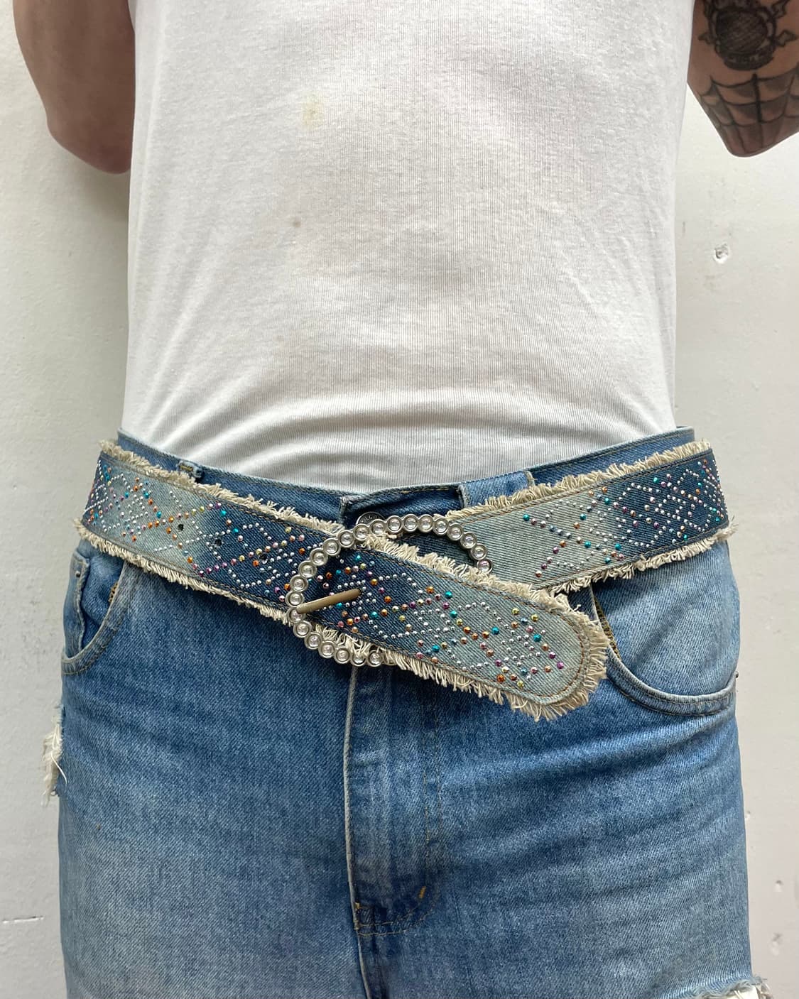denim cubic ring belt  상품이미지1