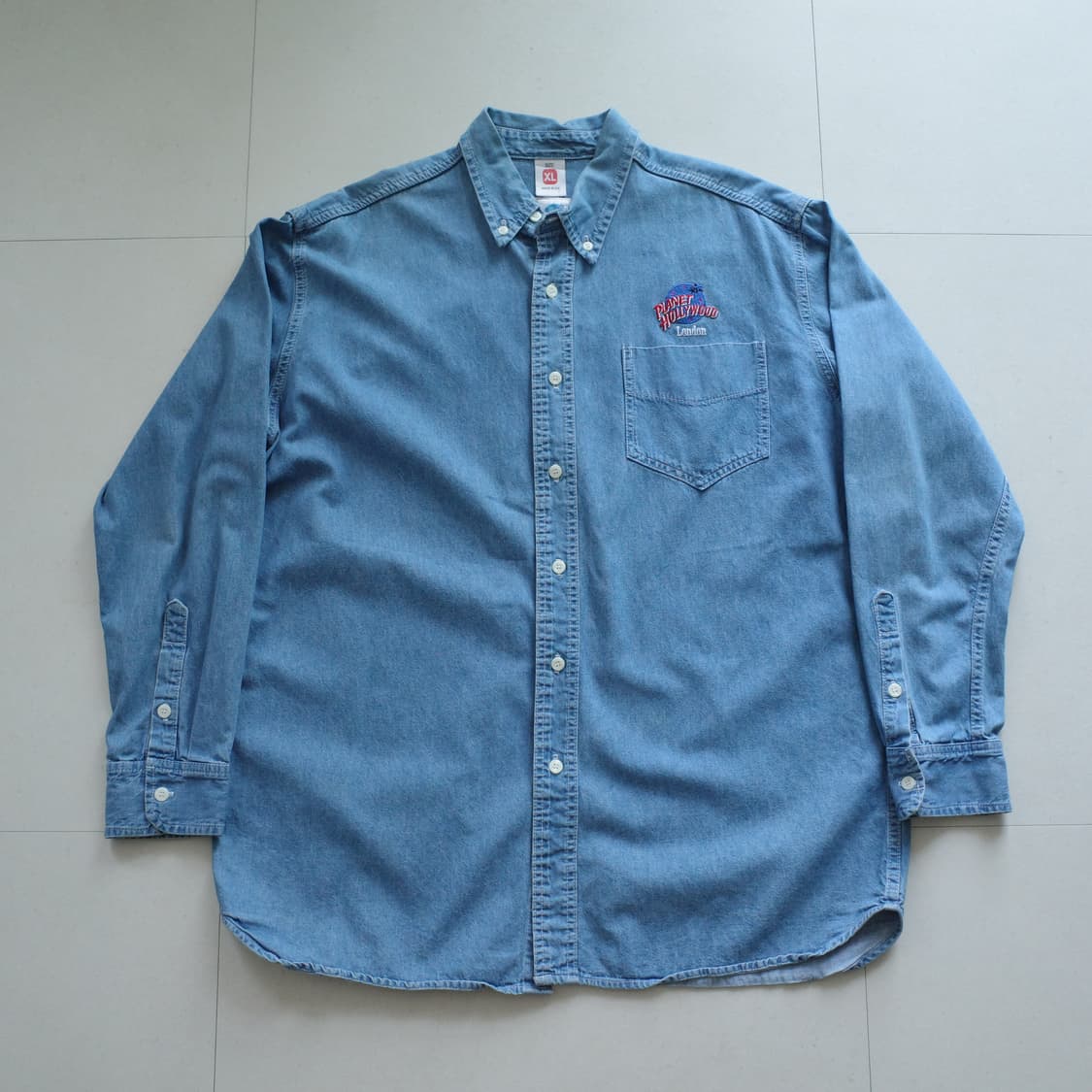 90s 플래닛할리우드 UK 영국 생산 데님 셔츠 XL 상품이미지2