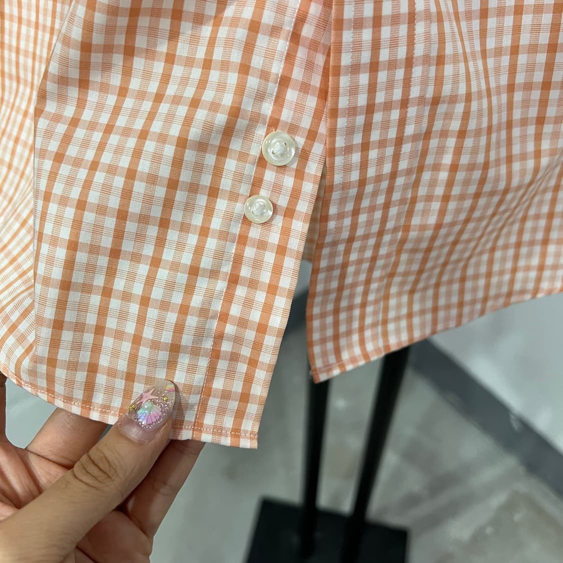 타미힐피거 오렌지 체크 셔츠 상품이미지5