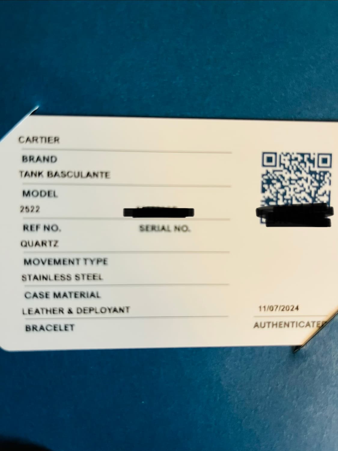 까르띠에 탱크 바스큘란트 2522 상품이미지8