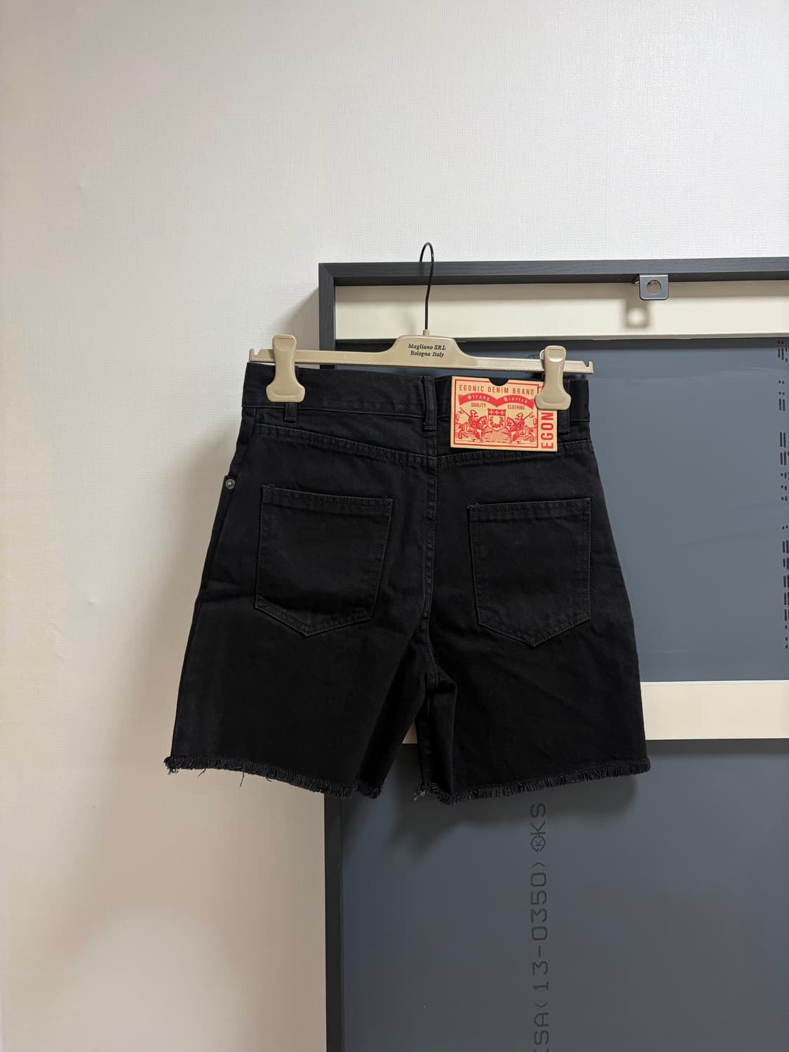 EGONLAB Black stone washed denim shorts 상품이미지1