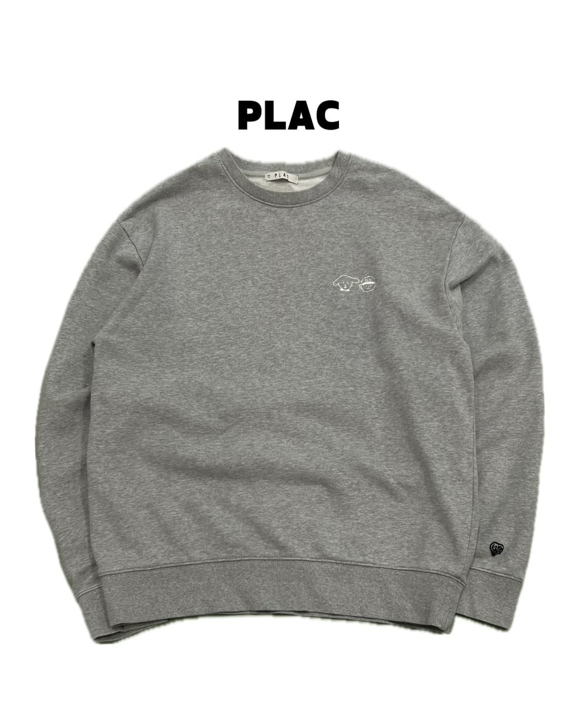 PLAC 플랙 자수로고 맨투맨 그레이 상품이미지1