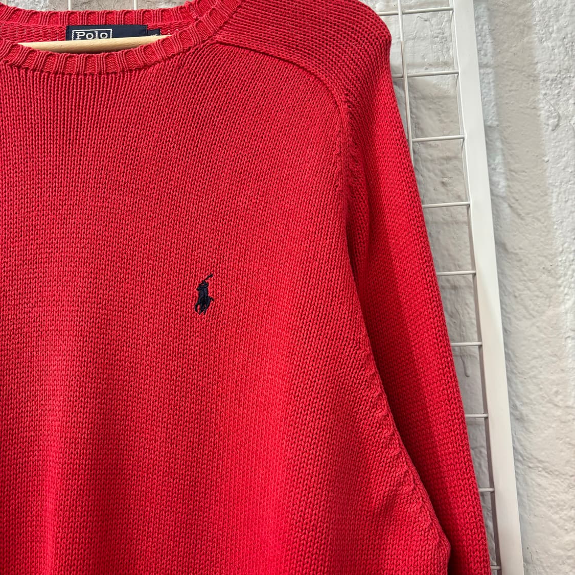 폴로 랄프 로렌 빈티지 레드 니트 XL 상품이미지5