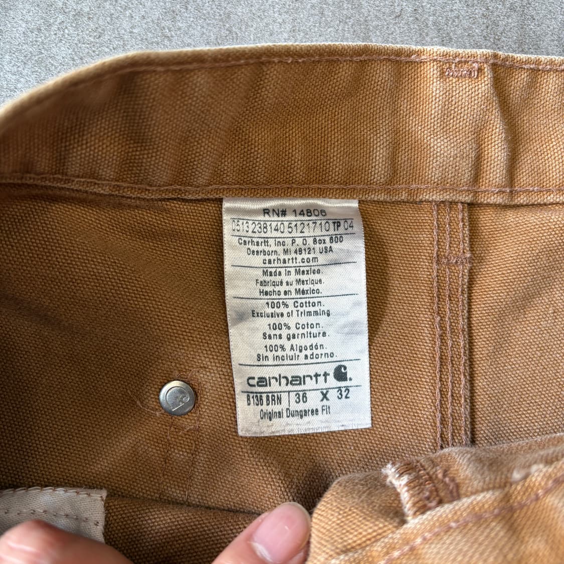 칼하트 정품 브라운 더블니 팬츠 상품이미지5