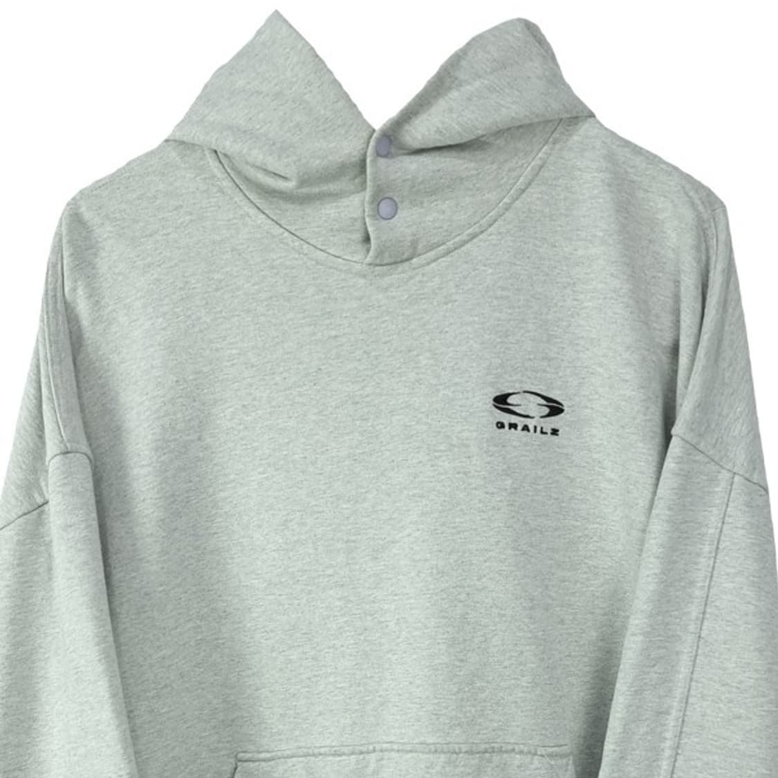 [그래일즈] 빅로고 프린팅 오버핏 후드티 그레이 M20028 상품이미지4