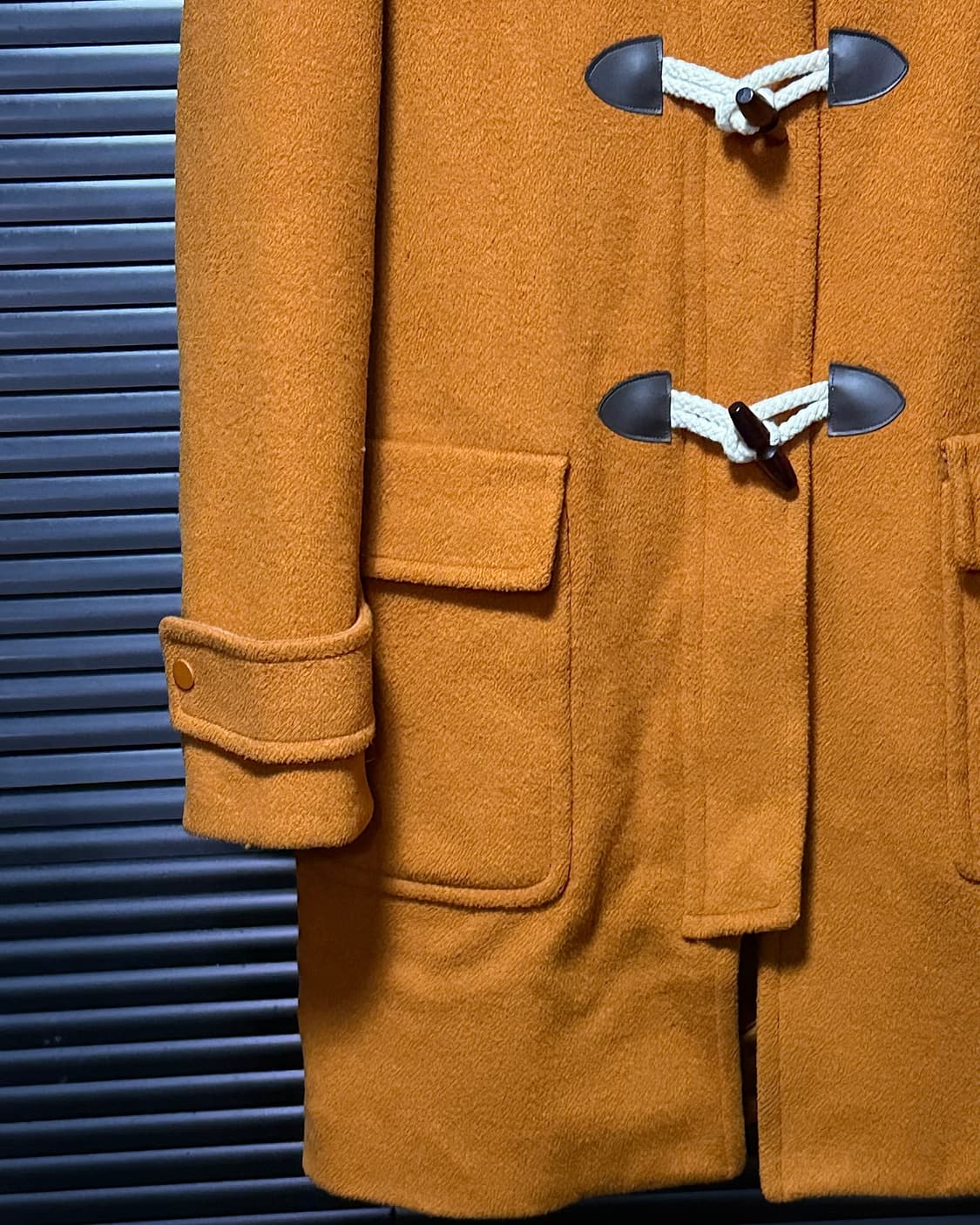 SOUP 숲 오렌지 주황색 양 털 떡볶이 더플 롱 코트 울 55 여자 상품이미지5