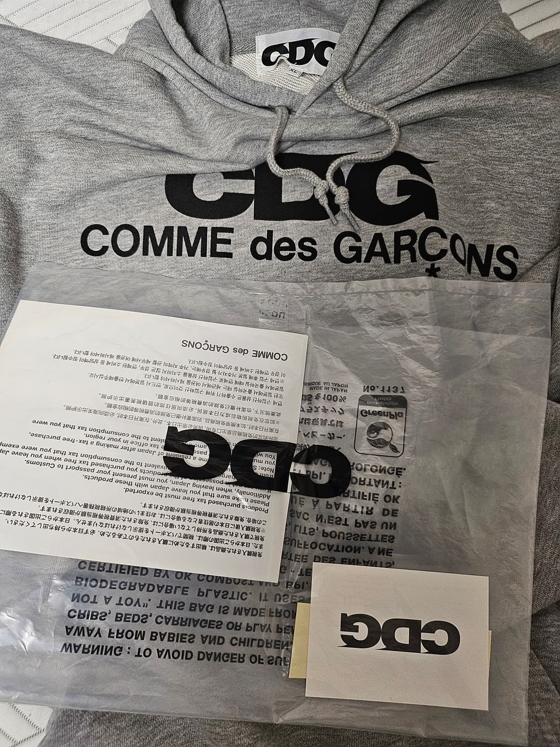 CDG 후드 스웨트셔츠 그레이 상품이미지5