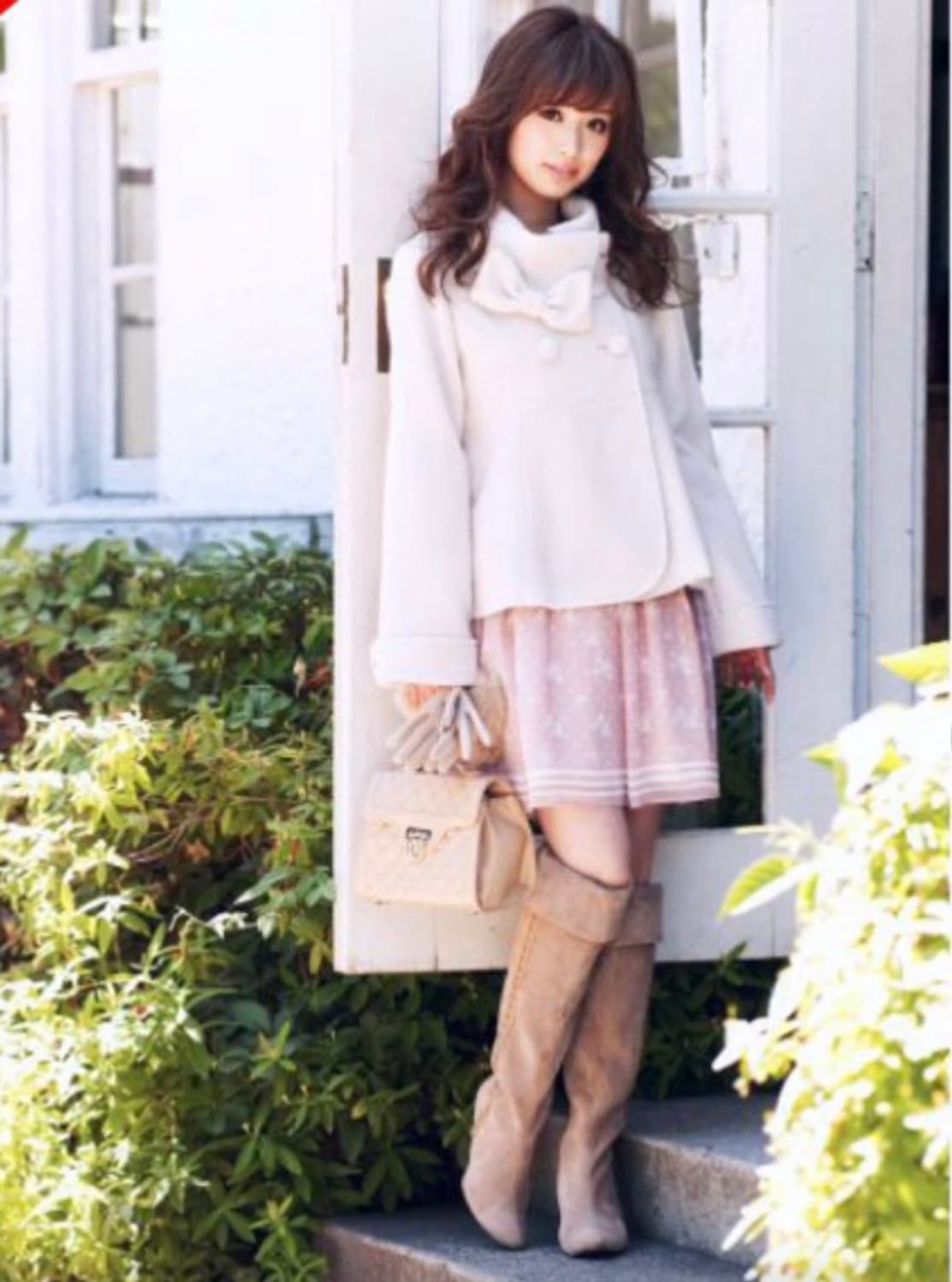 로디스포토 핑크 리본 코트 리즈리사 오네히메 라떼갸루 빈티지 상품이미지2