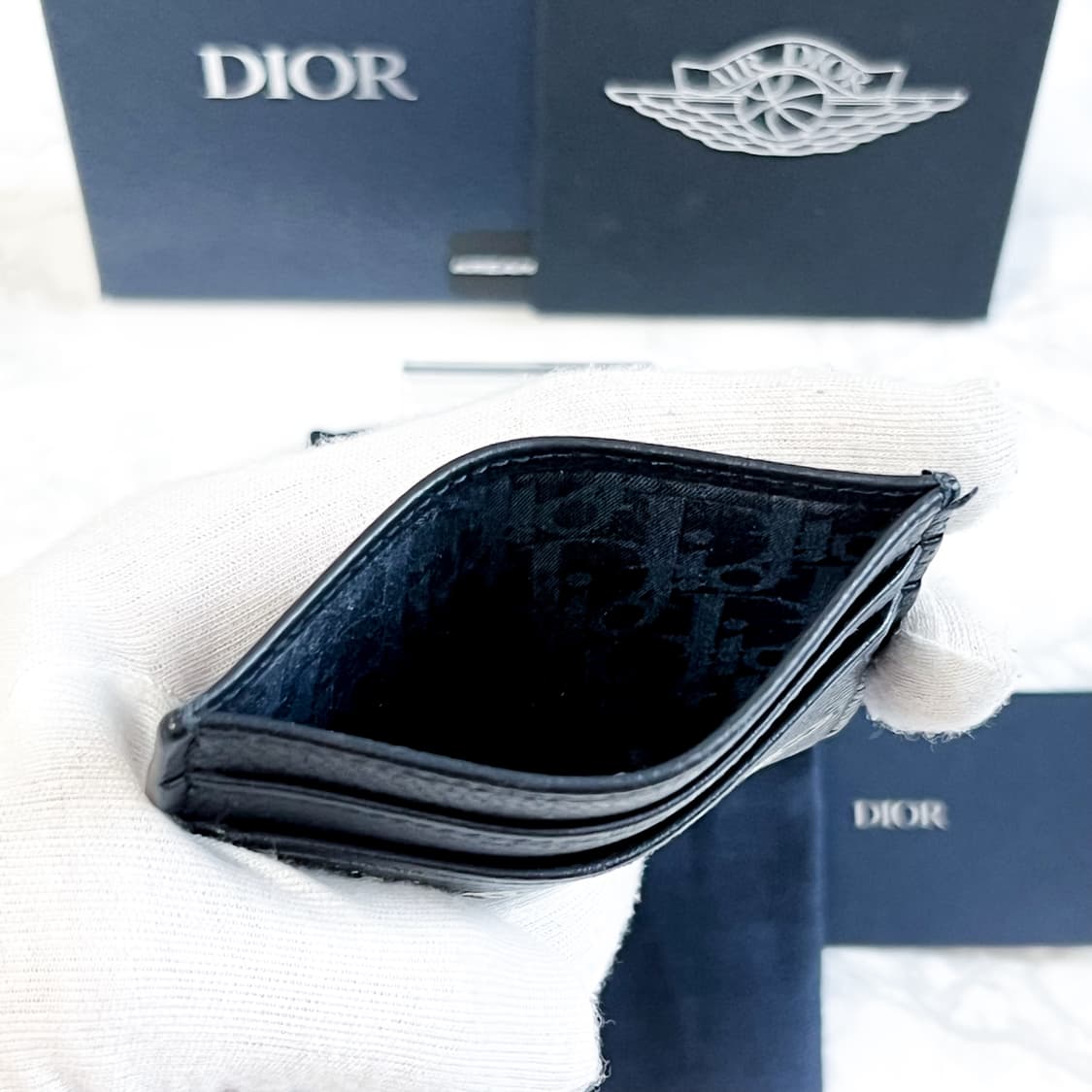 디올 X 에어 조던 윙스 카드지갑 블루 멀티 상품이미지4