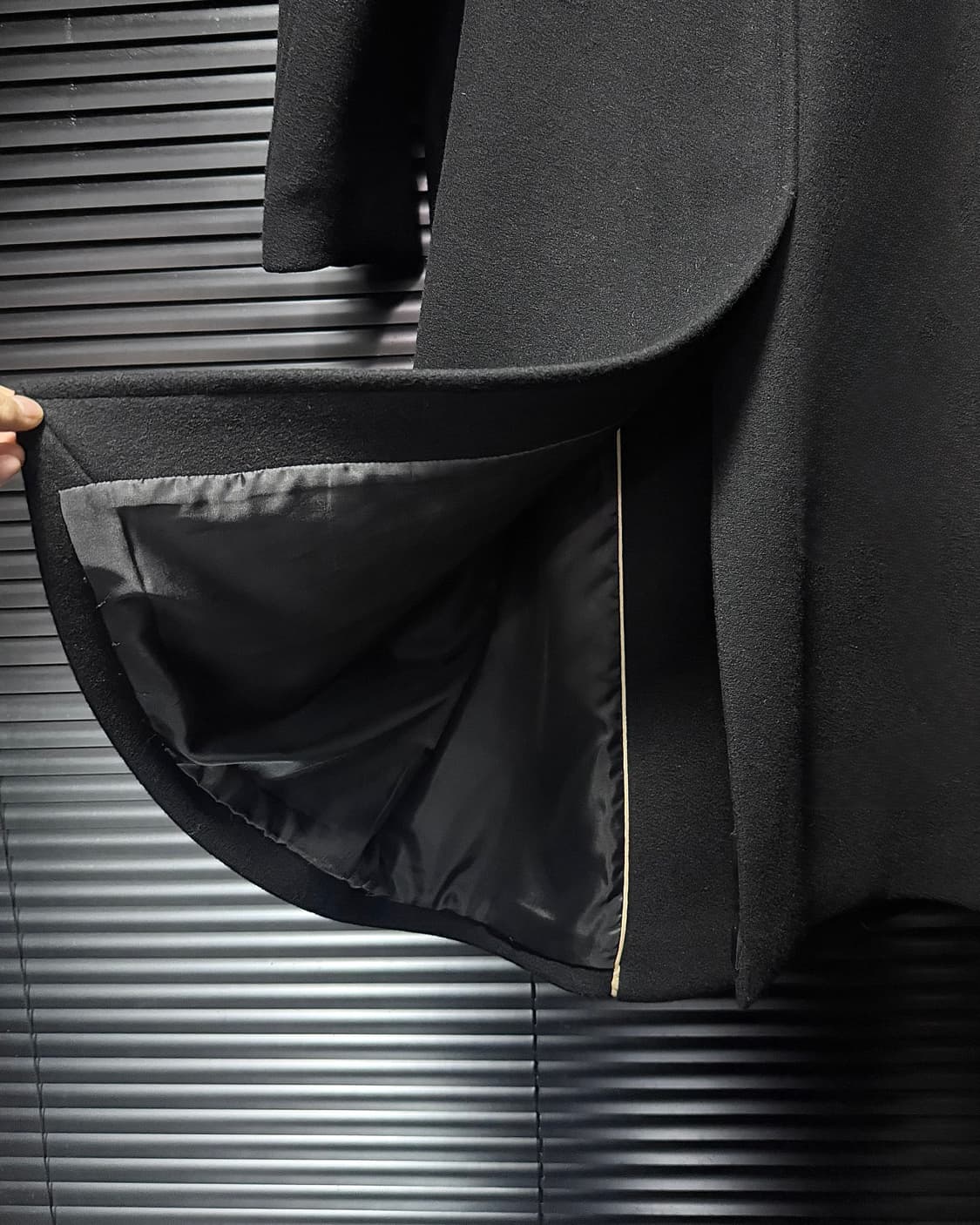 에프터 프레이 블랙 검정 발마칸 메리노 울 코트 캐시미어 M 95 하이넥 상품이미지6