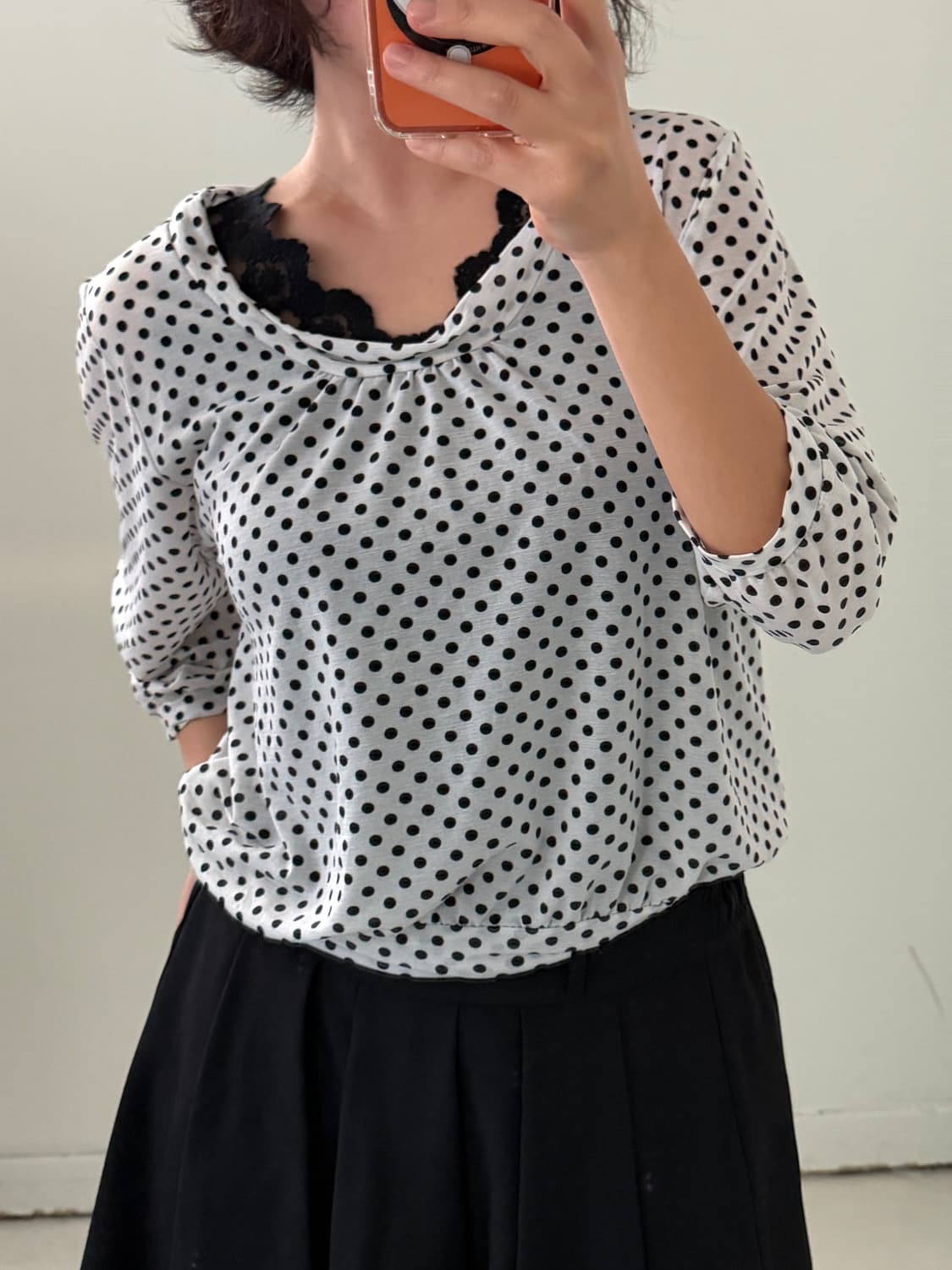 일본빈티지 레이스 블랙 슬리브리스 상품이미지8