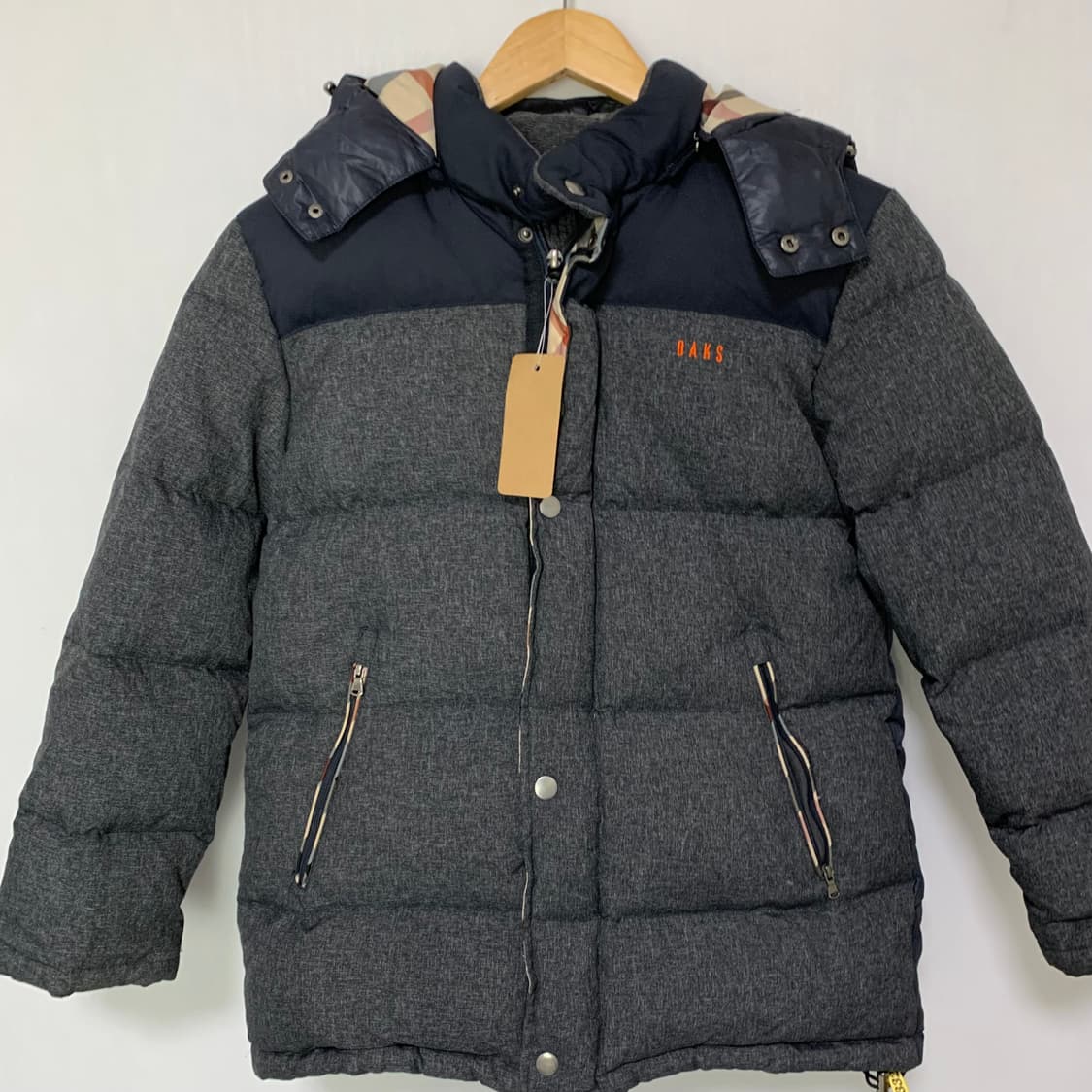 닥스 빈티지 키즈 패딩 배색 그레이 상품이미지2