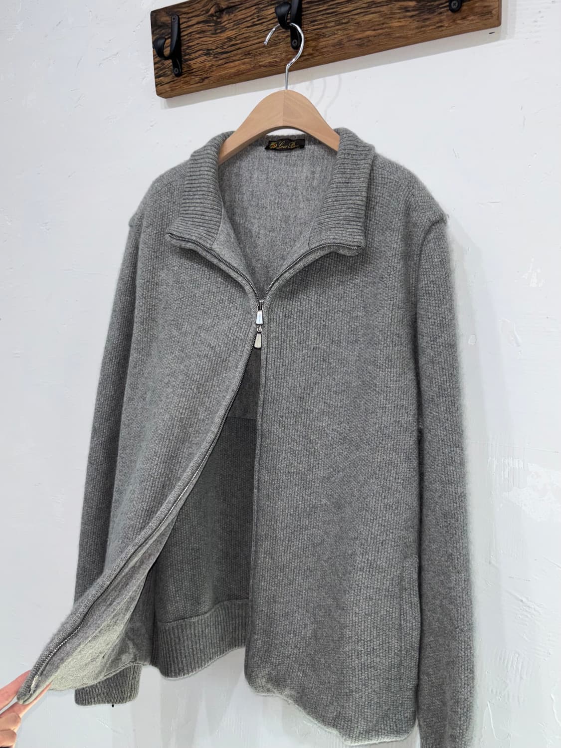 Loro piana 로로피아나 그레이 집업 가디건 상품이미지1