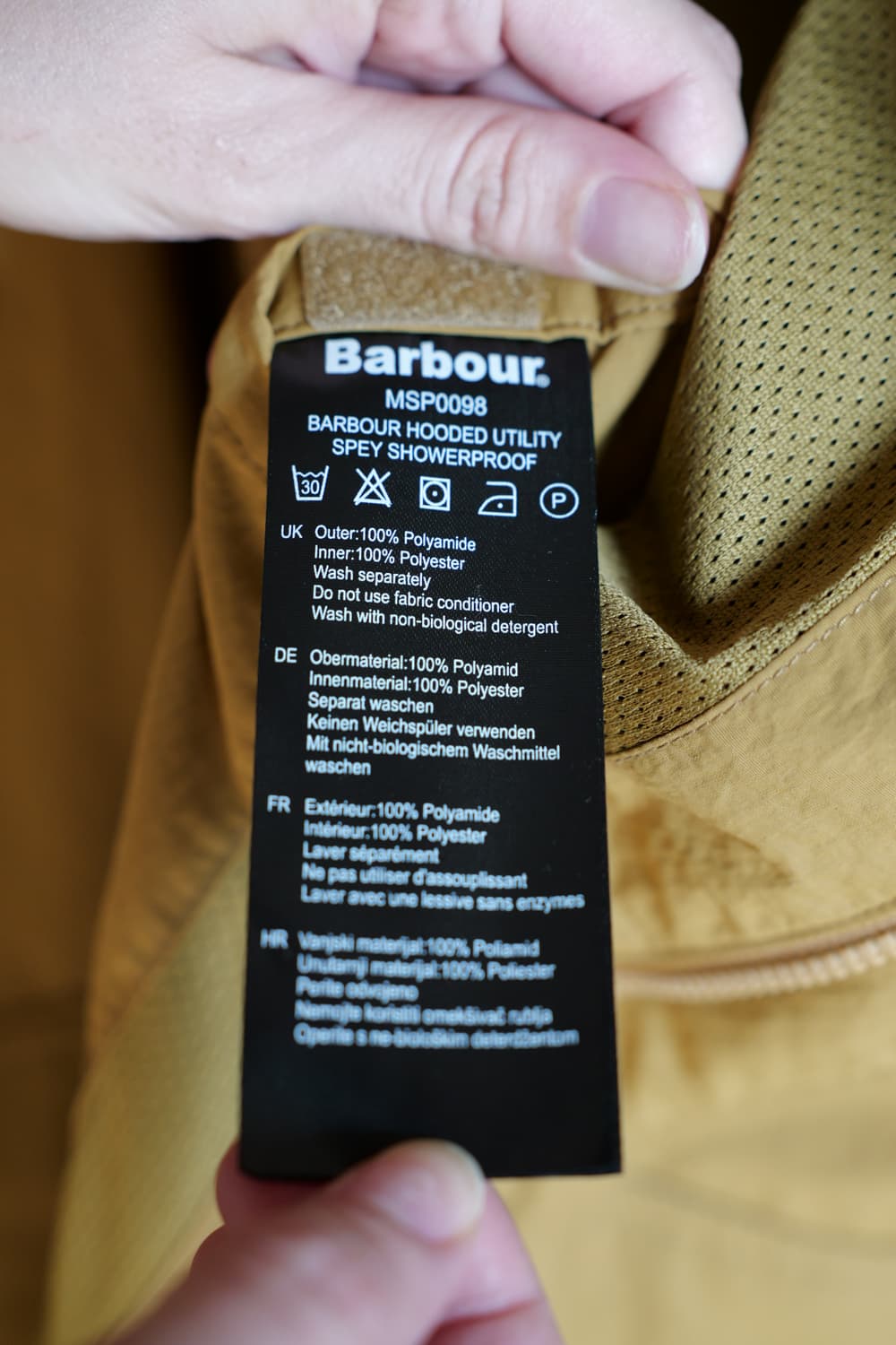 바버 논왁스 옐로우 카키 후드 자켓 L 상품이미지6