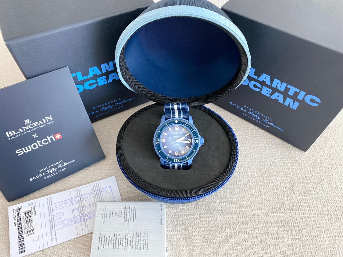 스와치X블랑팡 오션 오브 스톰 42mm 바이오 세라믹 오토메틱 블루 상품이미지2