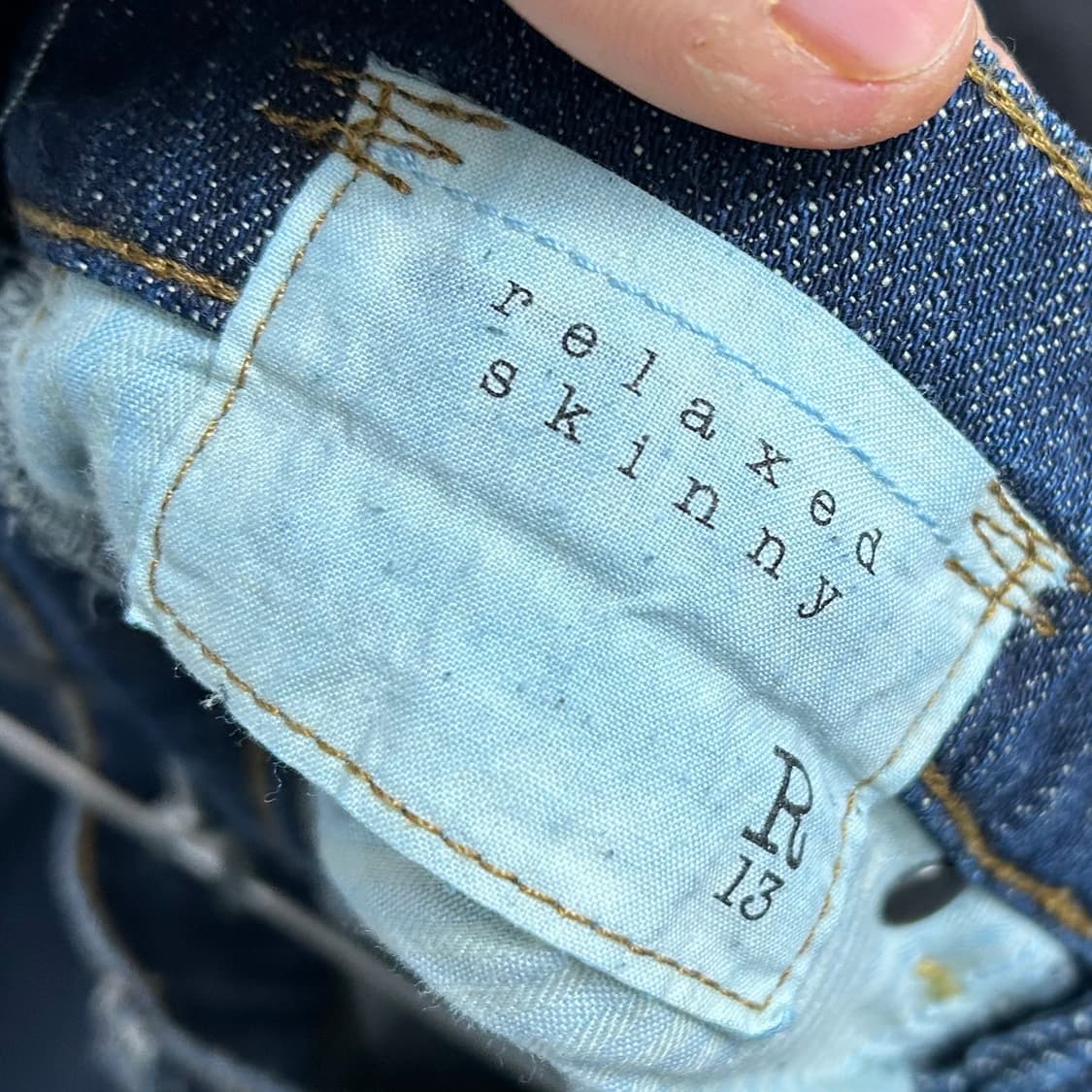 R13 알써틴 데미지 릴렉스드 스키니 데님 팬츠 상품이미지7