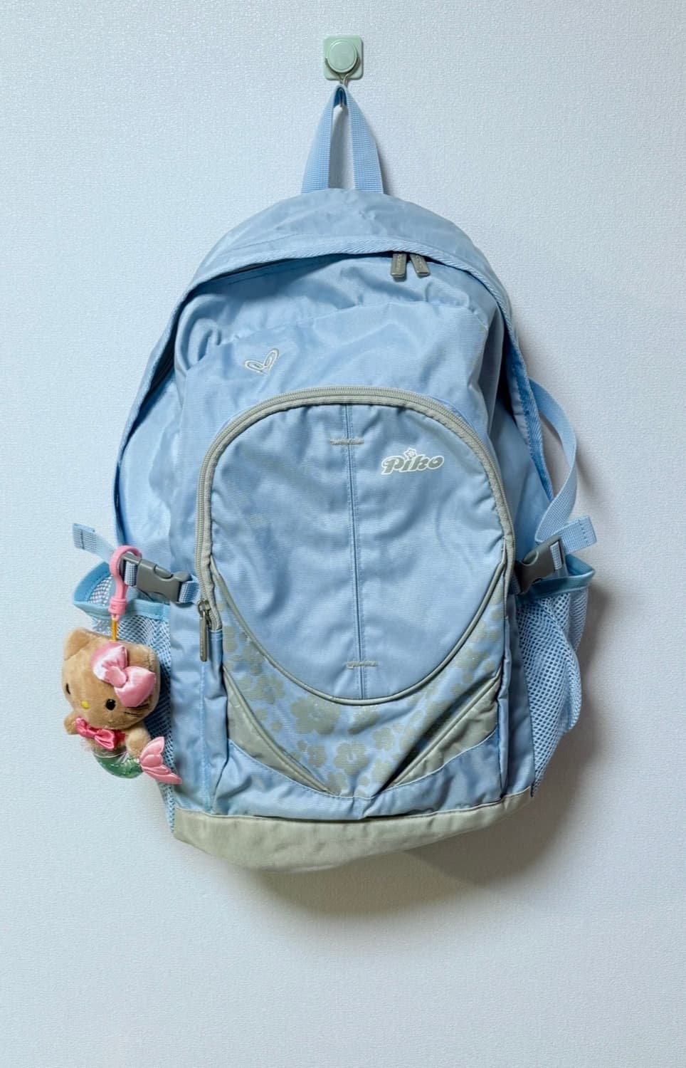 무배)piko 피코 블루 백팩 가방 빈티지 히메갸루 모리걸 도트 체크 상품이미지2