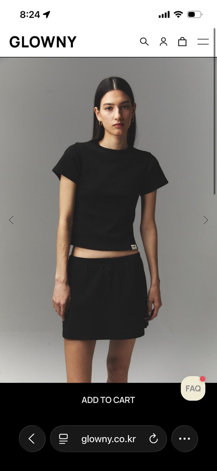 Glowny baby tee black 글로니 베이비 티 블랙 상품이미지1