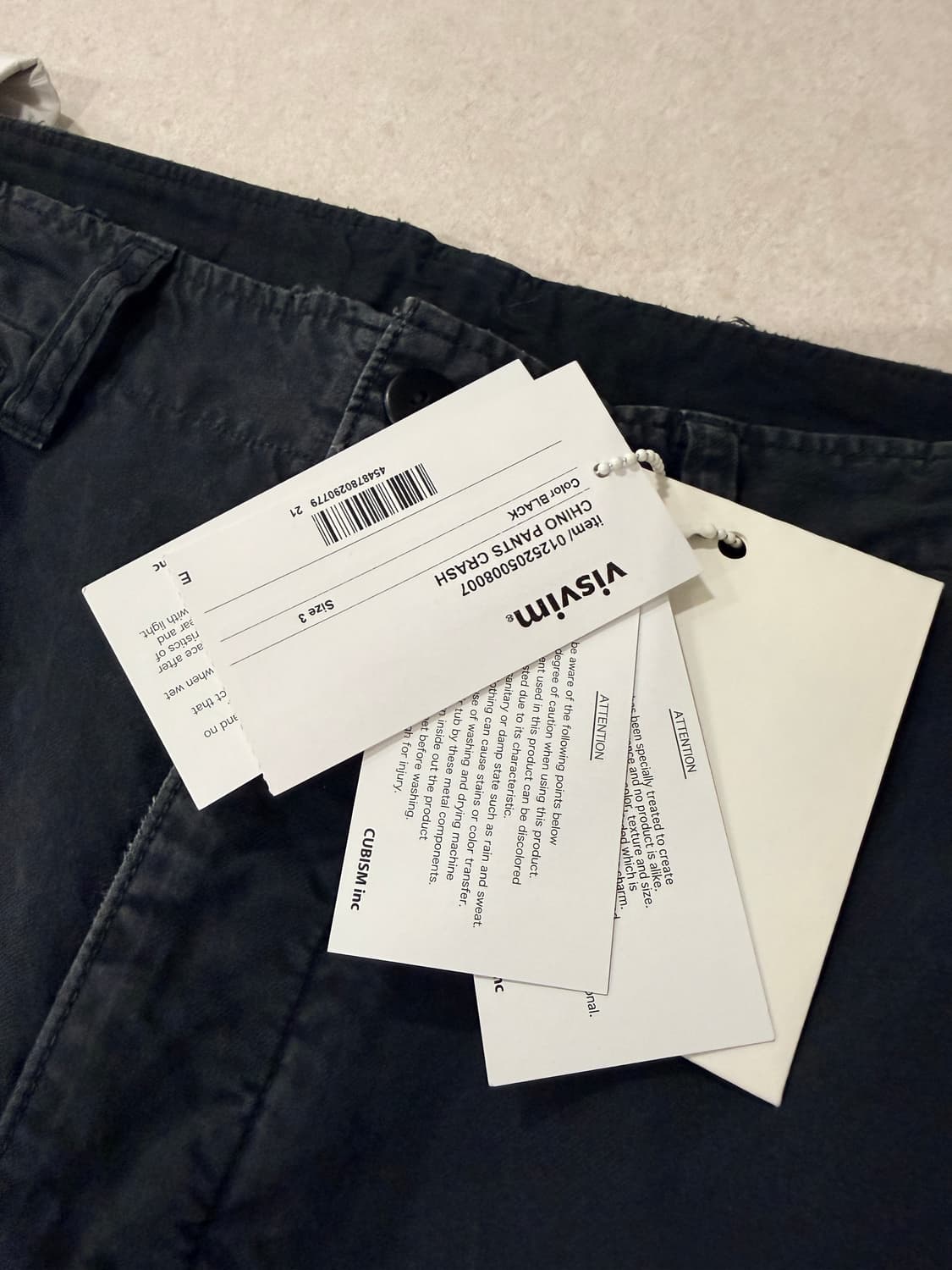 비즈빔 25FW 크래쉬 치노 팬츠 블랙 3 상품이미지3