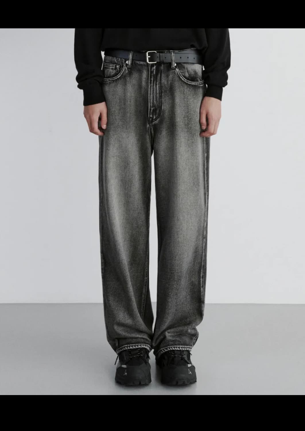브랜디드 EXTRA WIDE DENIM PANTS [SAND BLACK] 상품이미지1