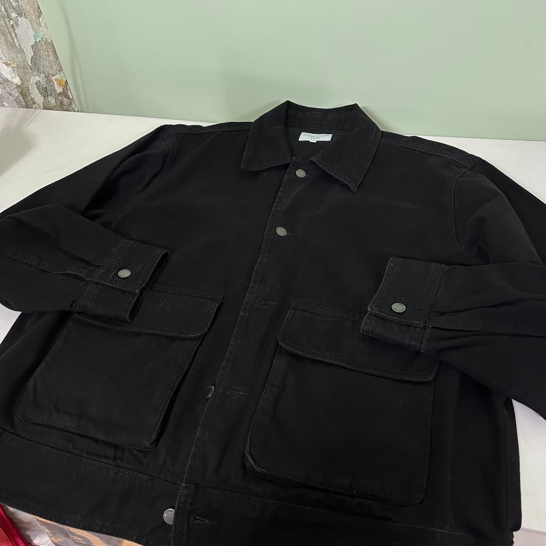 XL 커스텀어클락 오버핏 블랙 데님자켓 상품이미지1