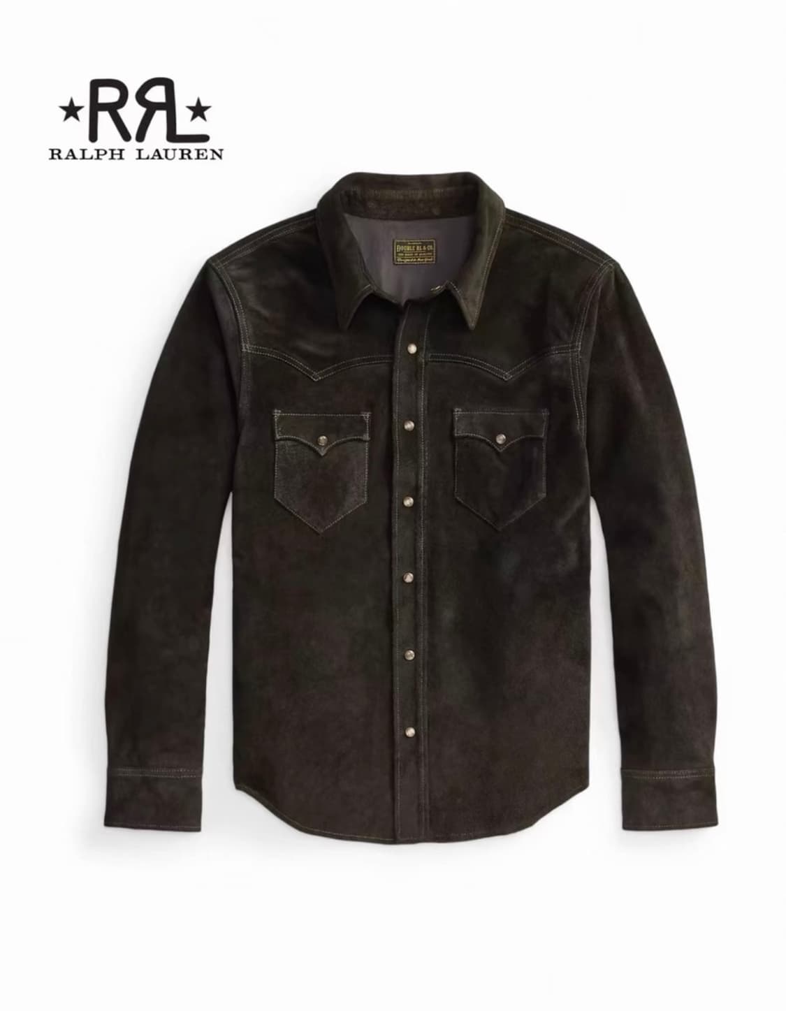 Rrl 스웨이드 웨스턴 셔츠 블랙 상품이미지1