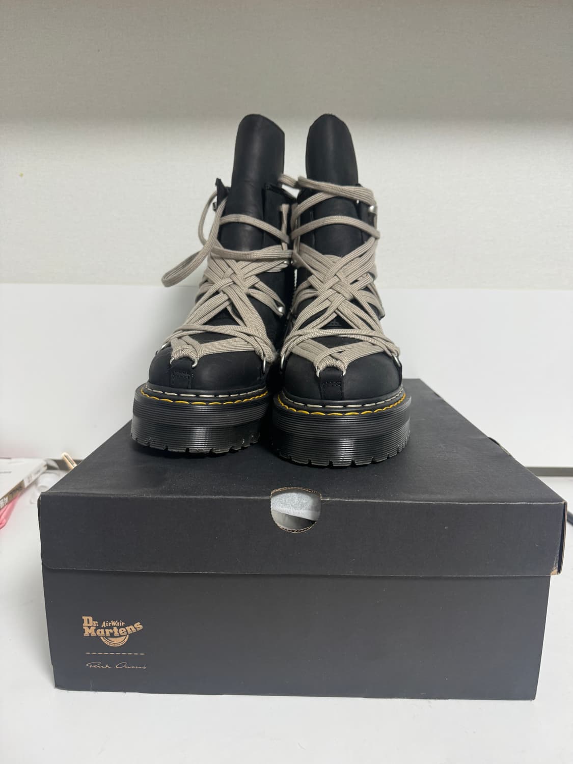 닥터마틴 x 릭 오웬스 1460 쿼드 솔 메가 레이스 부츠 블랙 260 상품이미지4