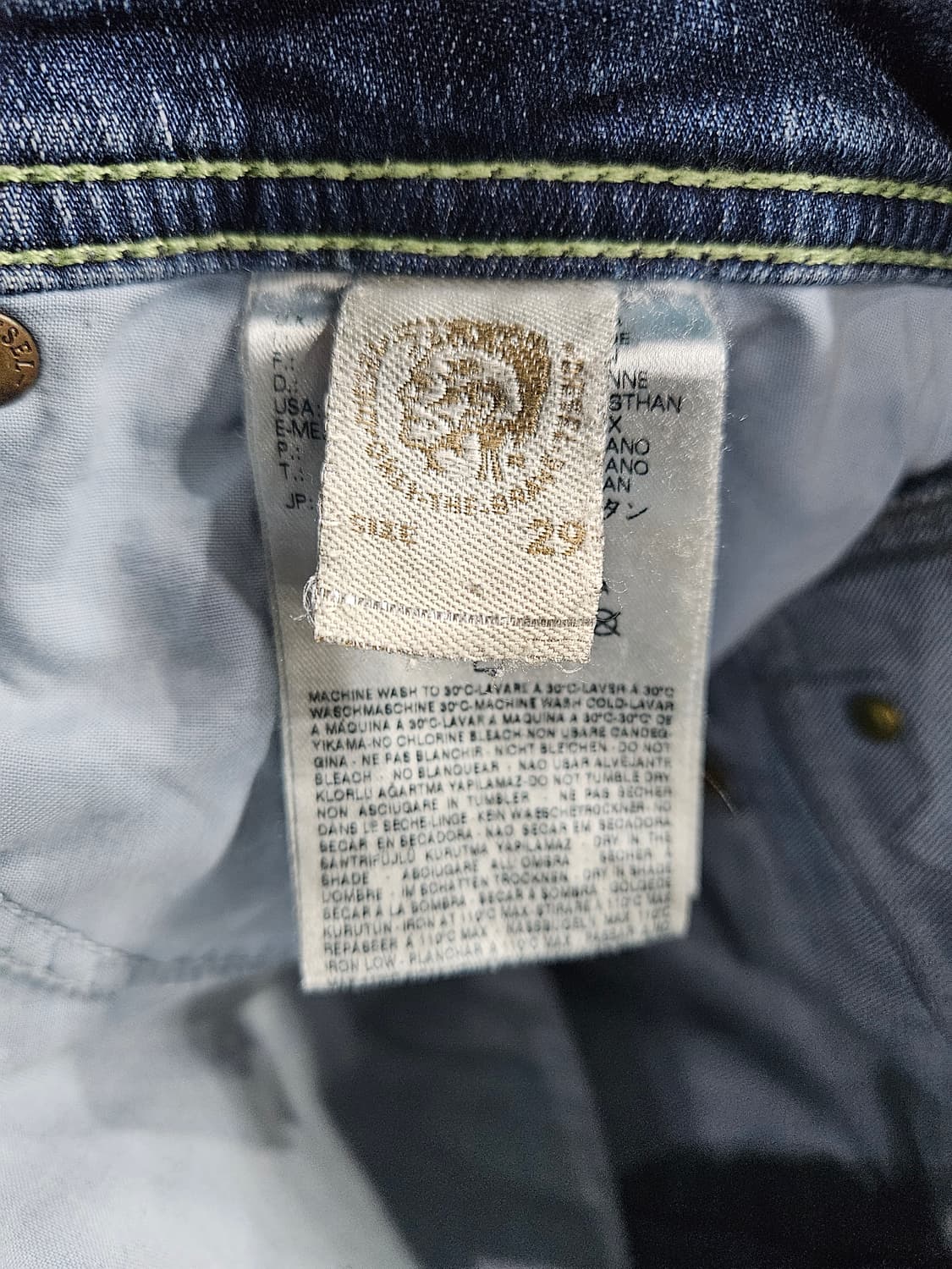 디젤 블루 남성 슬림핏 허리 31~32 데님팬츠  상품이미지10