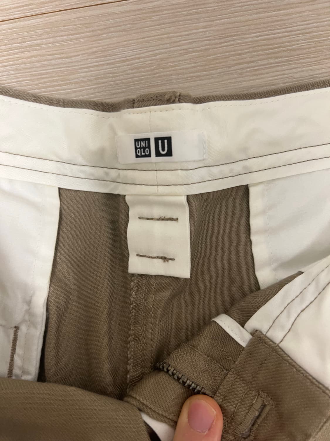 유니클로 u 와이드핏치노 긴기장 브라운 상품이미지3