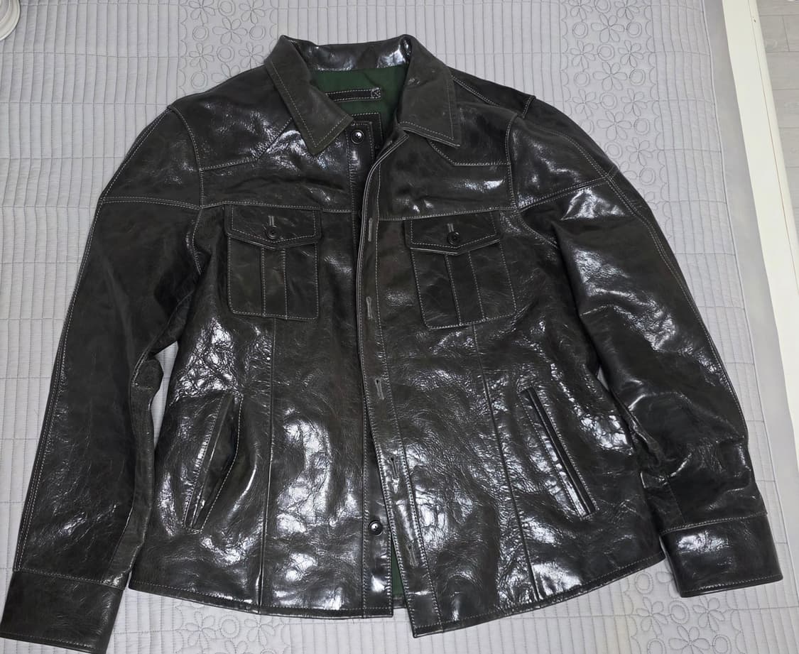 빈티지 배지터블 염소가죽 트러커자켓 상품이미지1