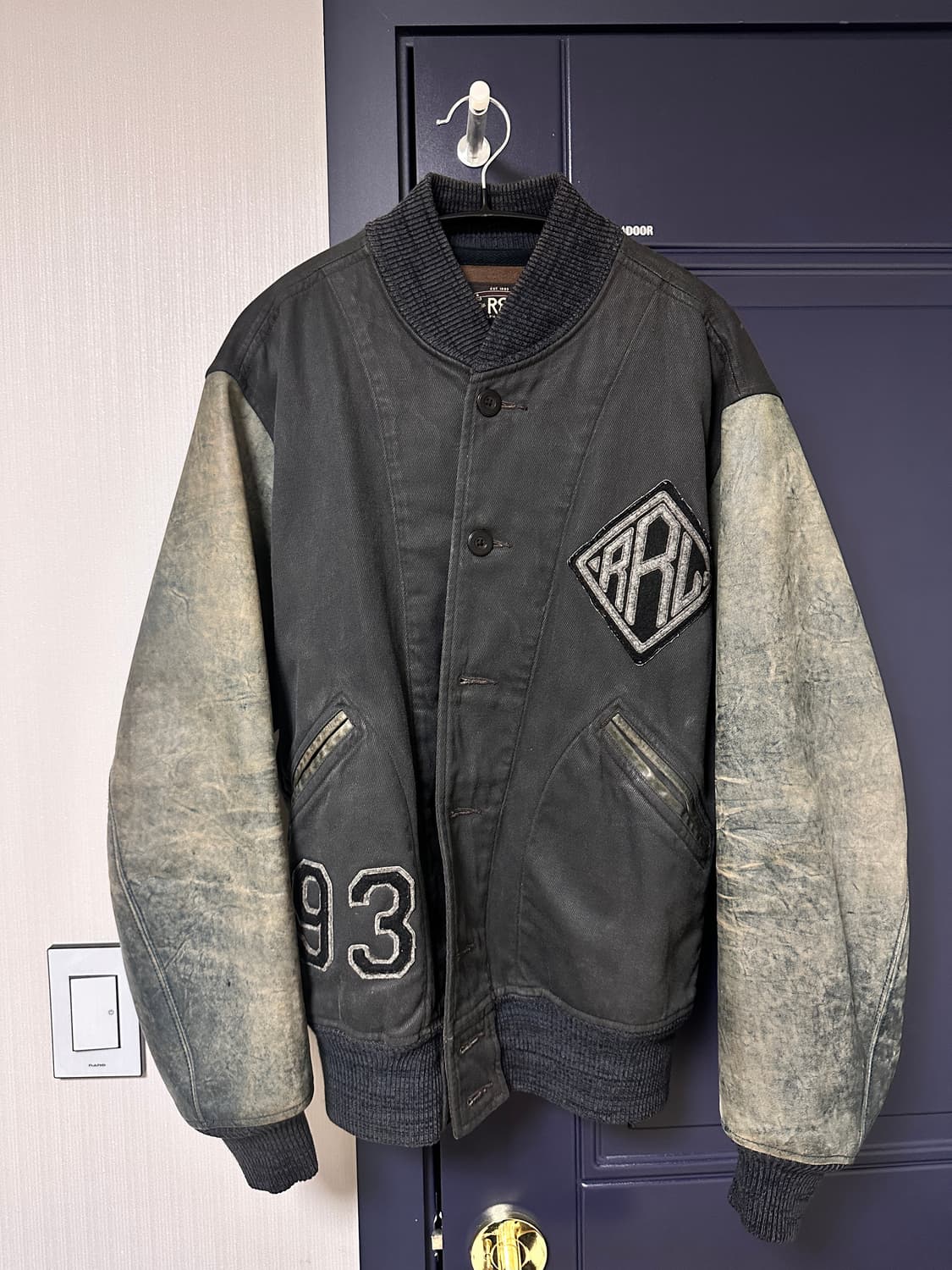 RRL 더블알엘 인디고 레더 바시티 M 상품이미지2