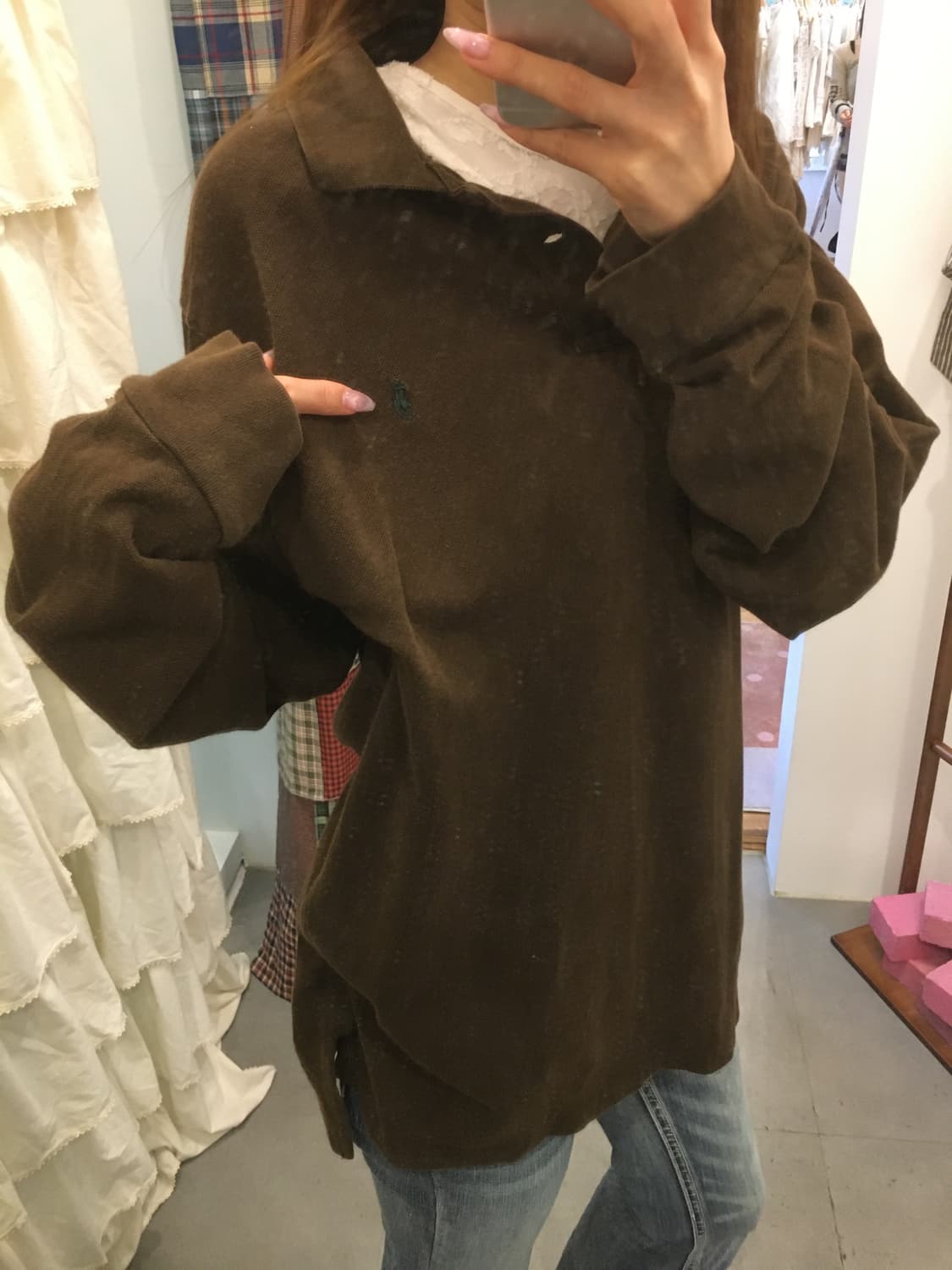 폴로 브라운 롱 카라티 상품이미지2