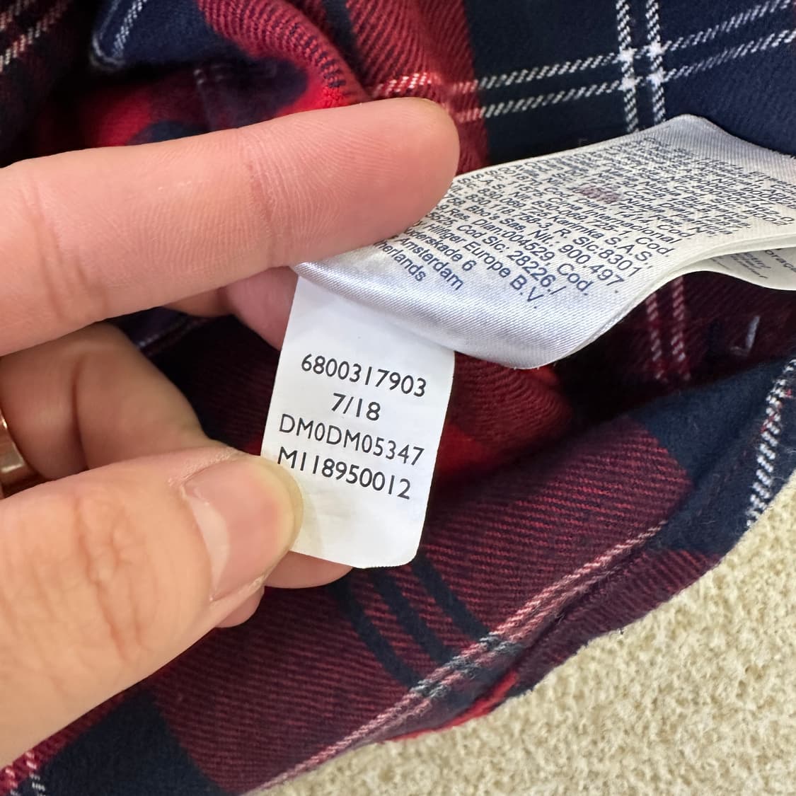 M 타미진스 레드 체크 긴팔 0323D 상품이미지4