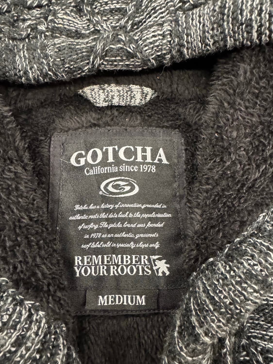 M)GOTCHA 빈티지 니트 기모 후드집업 상품이미지3