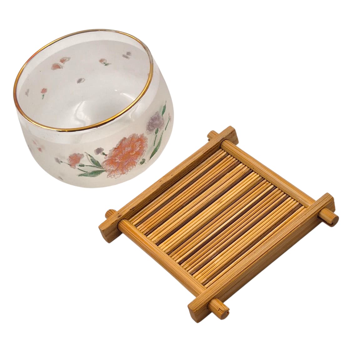 80s 카메이 불투명 카네이션 글라스&냉차 1세트 상품이미지3