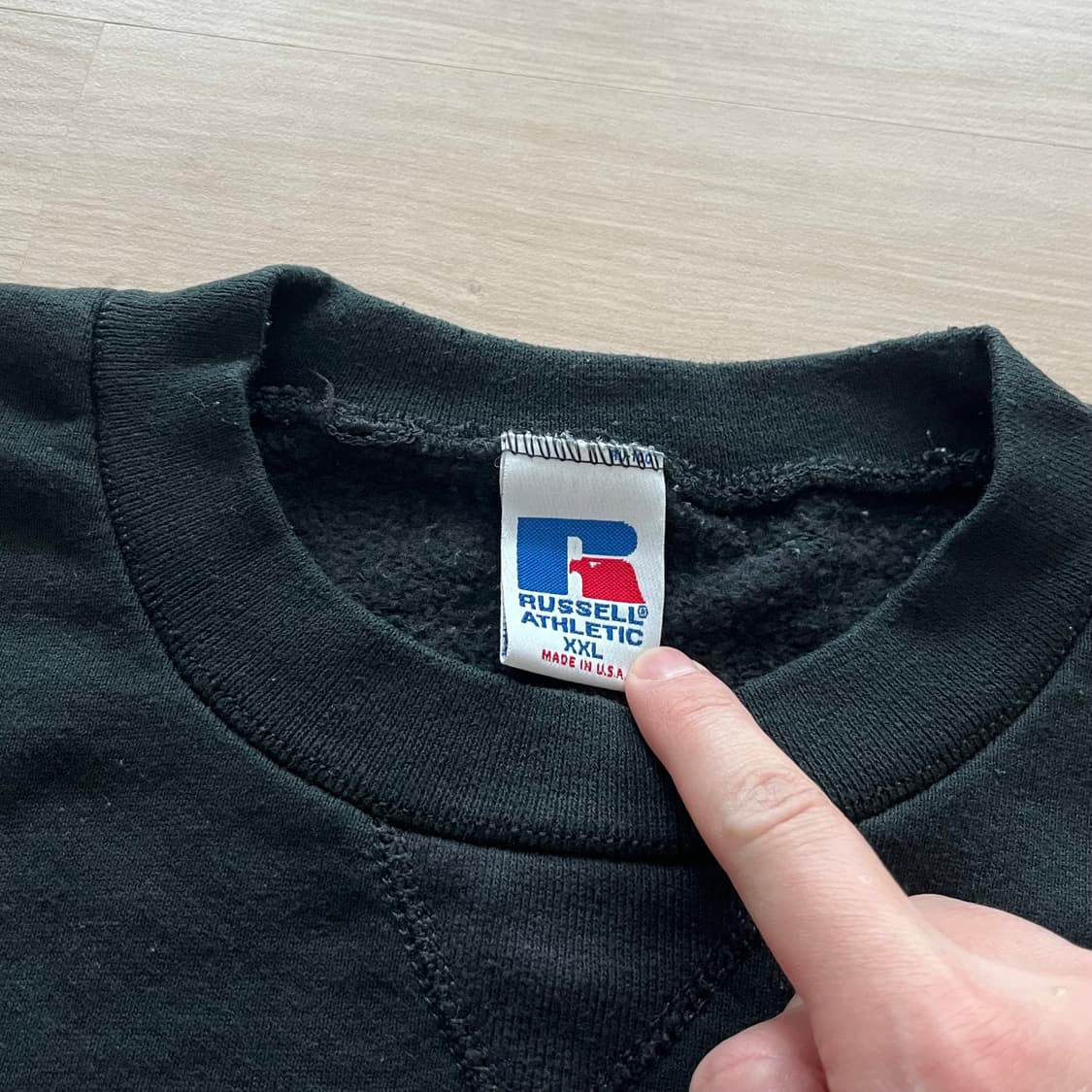 [2XL] 90s 빈티지 러셀 스웻셔츠 맨투맨 블랙 상품이미지2