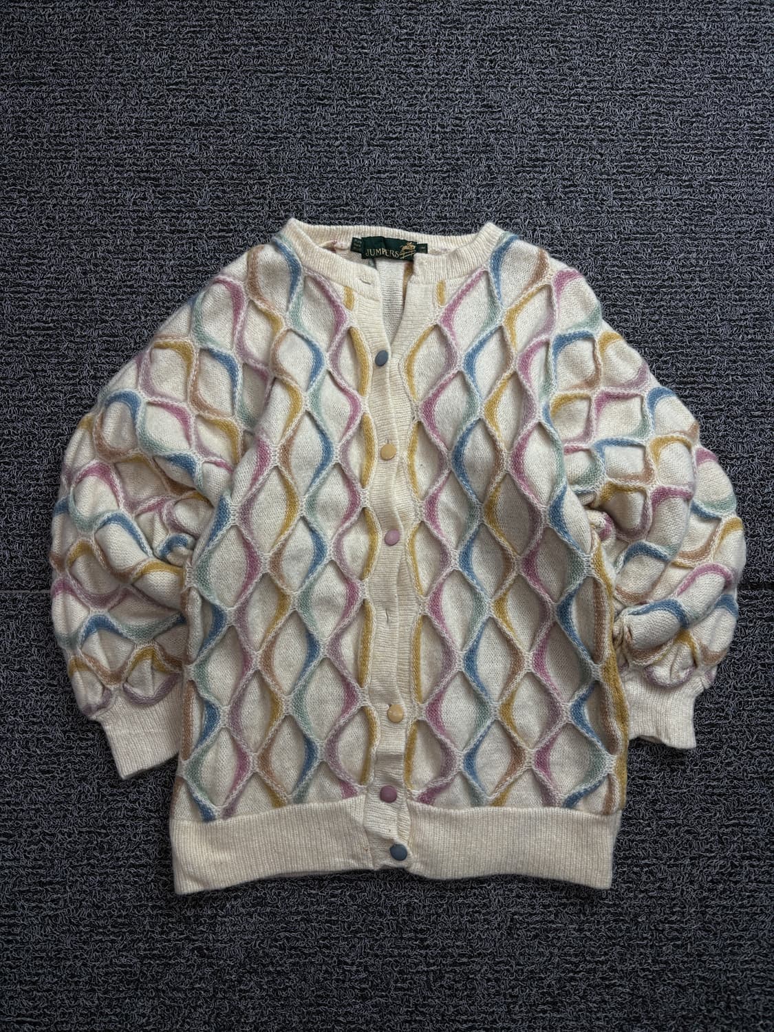 JUMPERS 아카이브 퓨어 울 케이블 니트 가디건 1975 상품이미지2