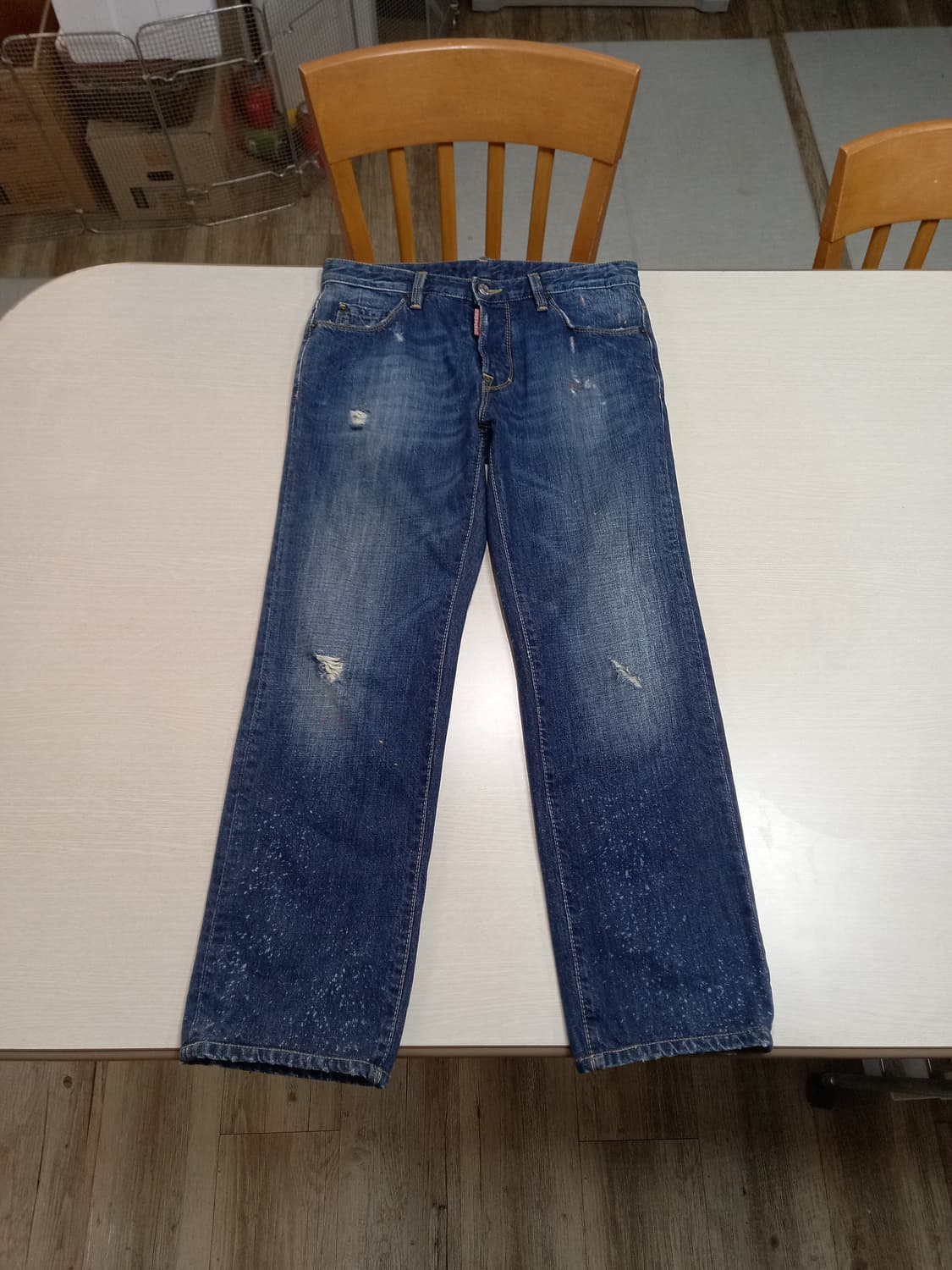 29 DSQUARED2 Italy 데미지워싱 페인티드 일자진 29-563 상품이미지1